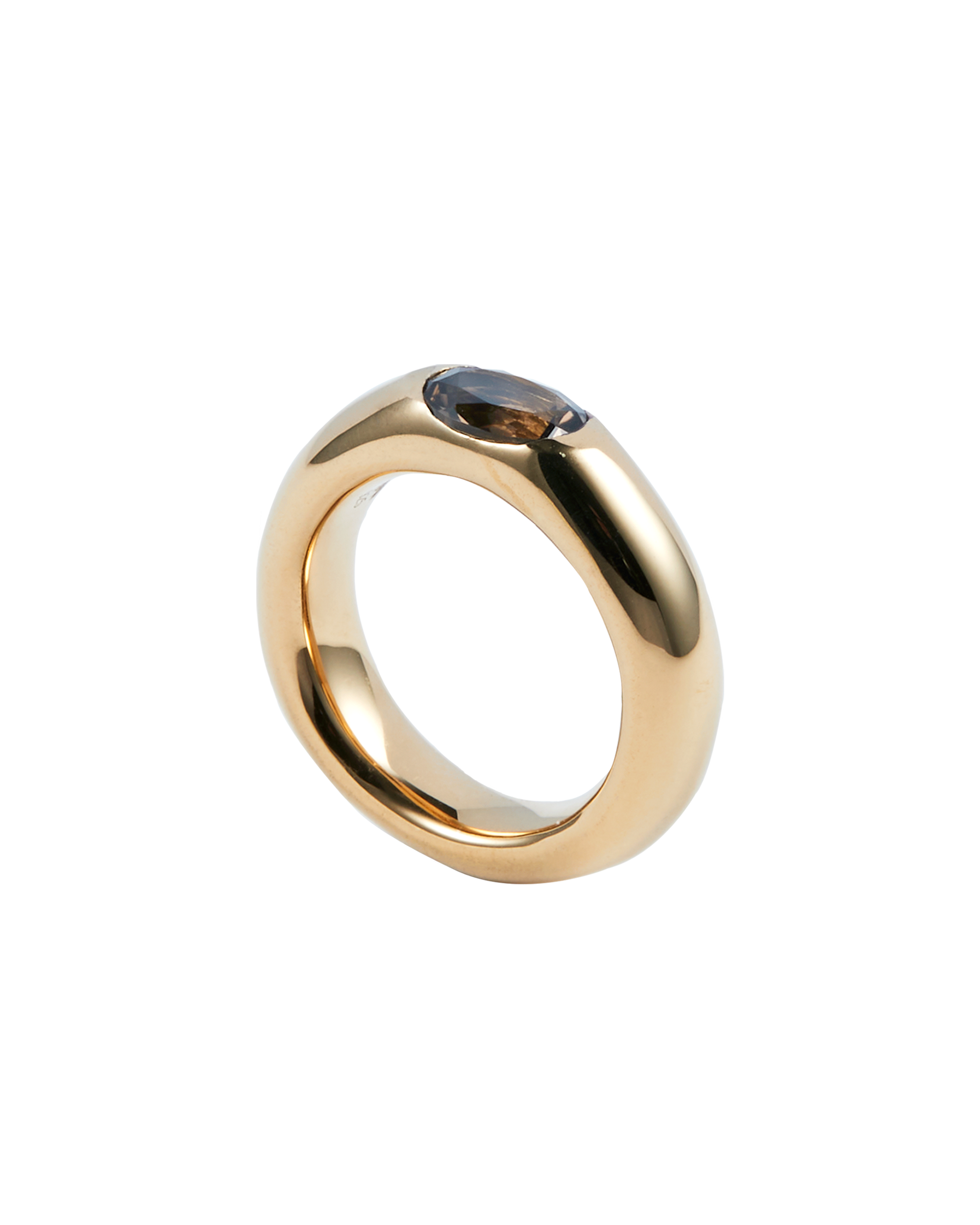 One Stone Ring Smoky quartz -Gold-