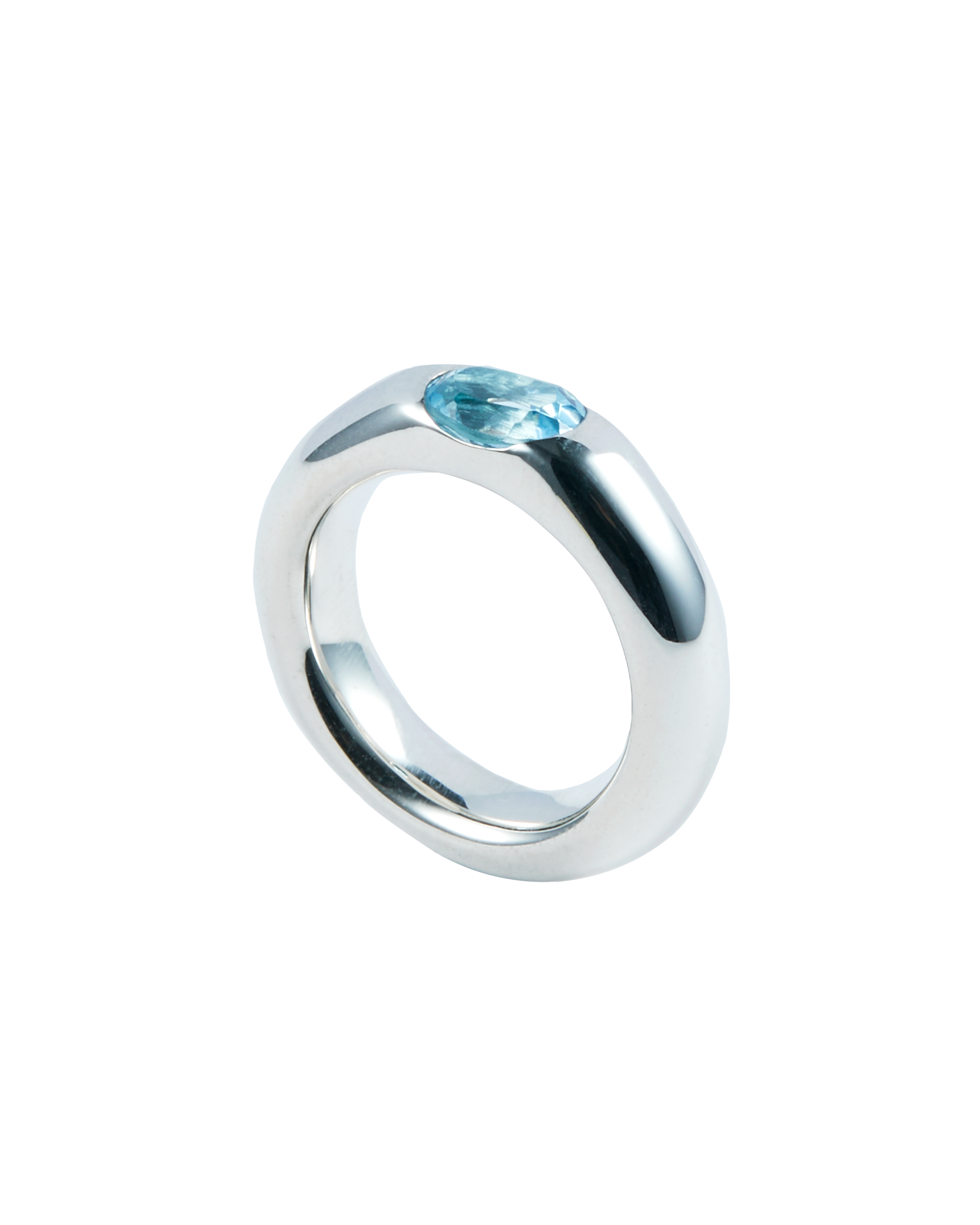 One Stone Ring Blue Topaz