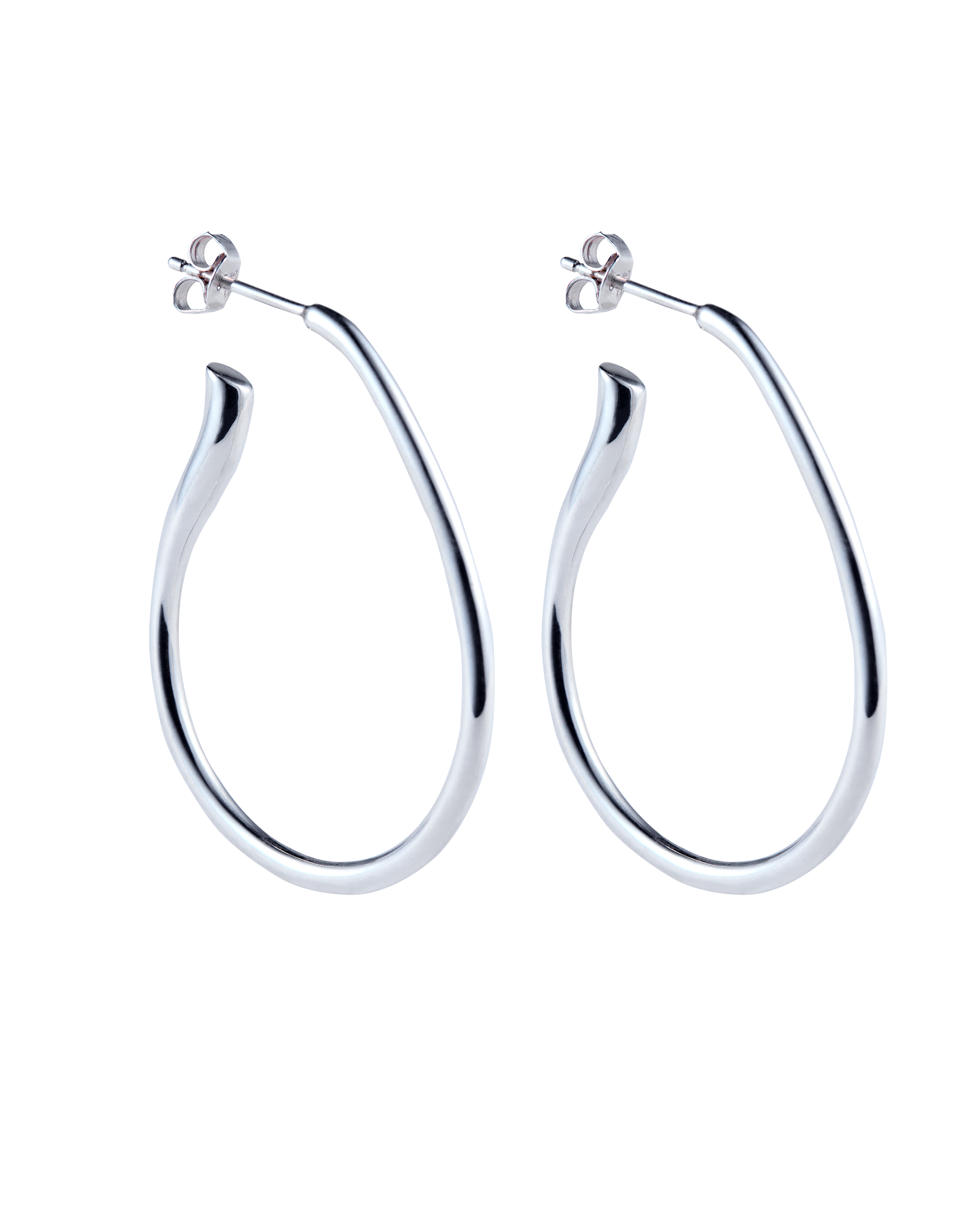 Flower Stalk Pierces L -Silver-