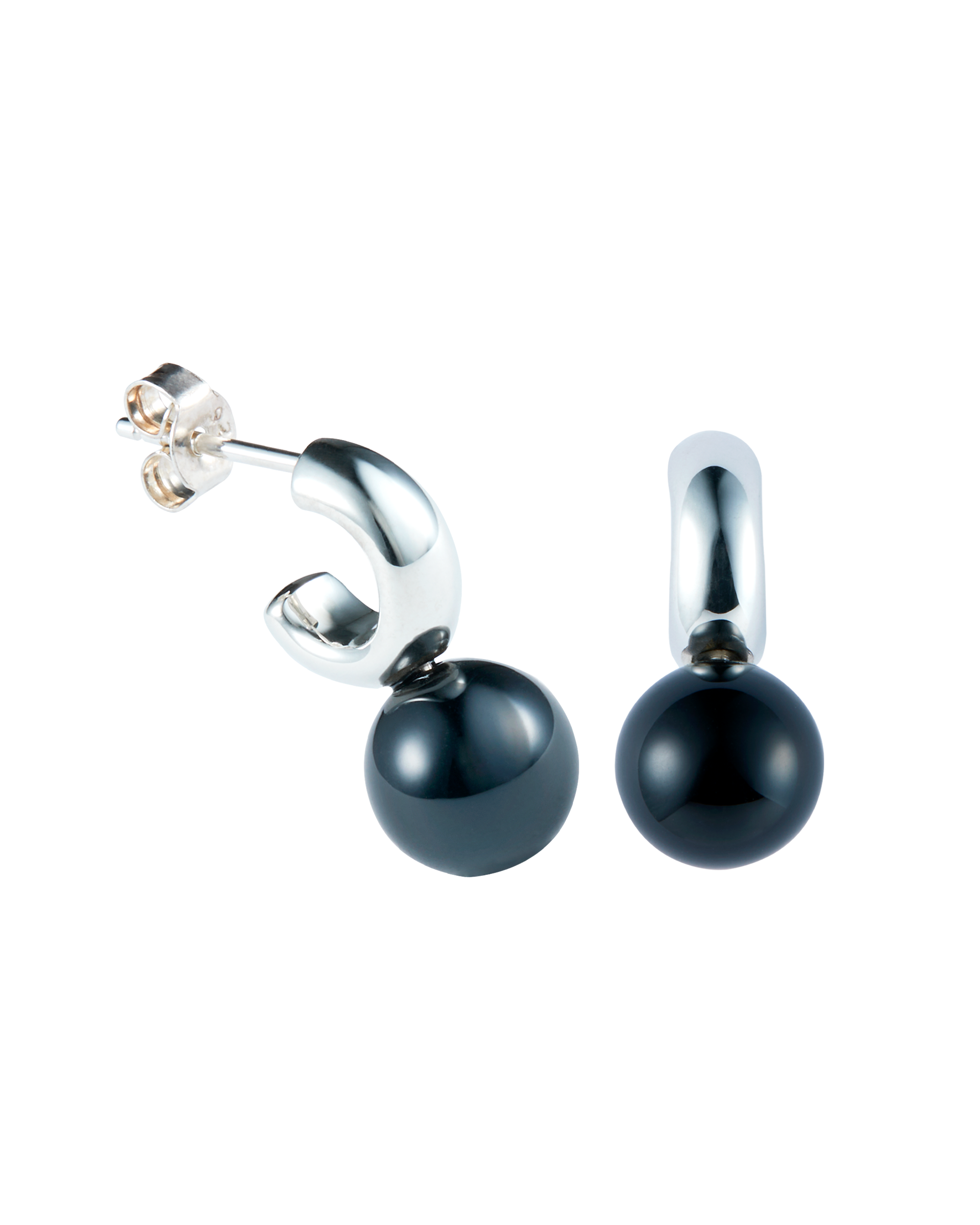 Sunny C Onyx Pierce -Silver-