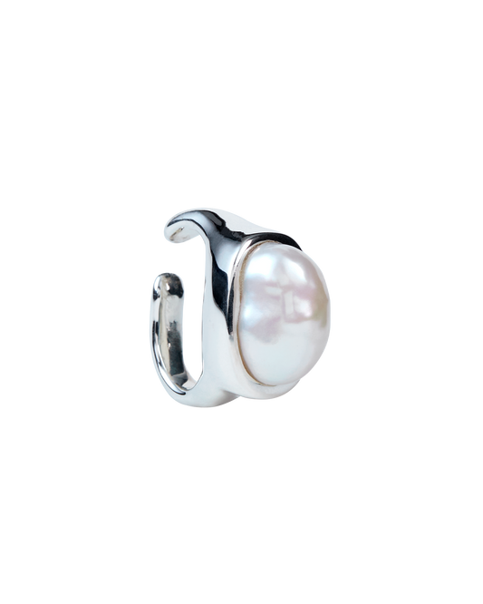 Pearl Ear Cuff -Silver-