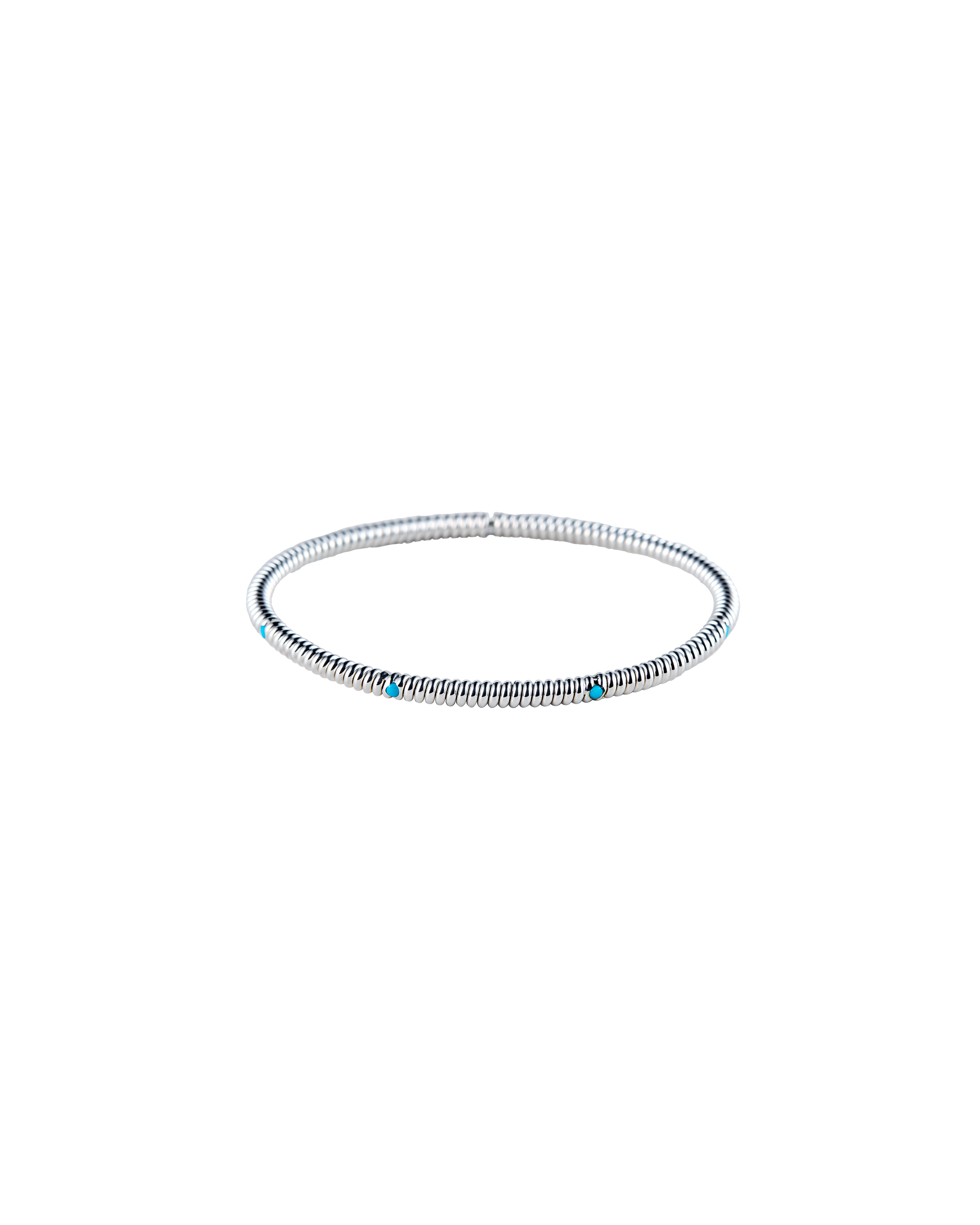 Spring 4 Stone Bangle Turquoise -Silver-