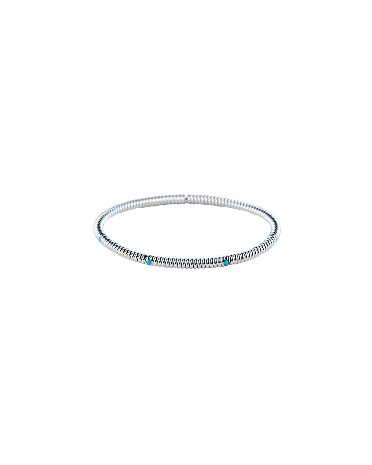 Spring 4 Stone Bangle Turquoise -Silver-