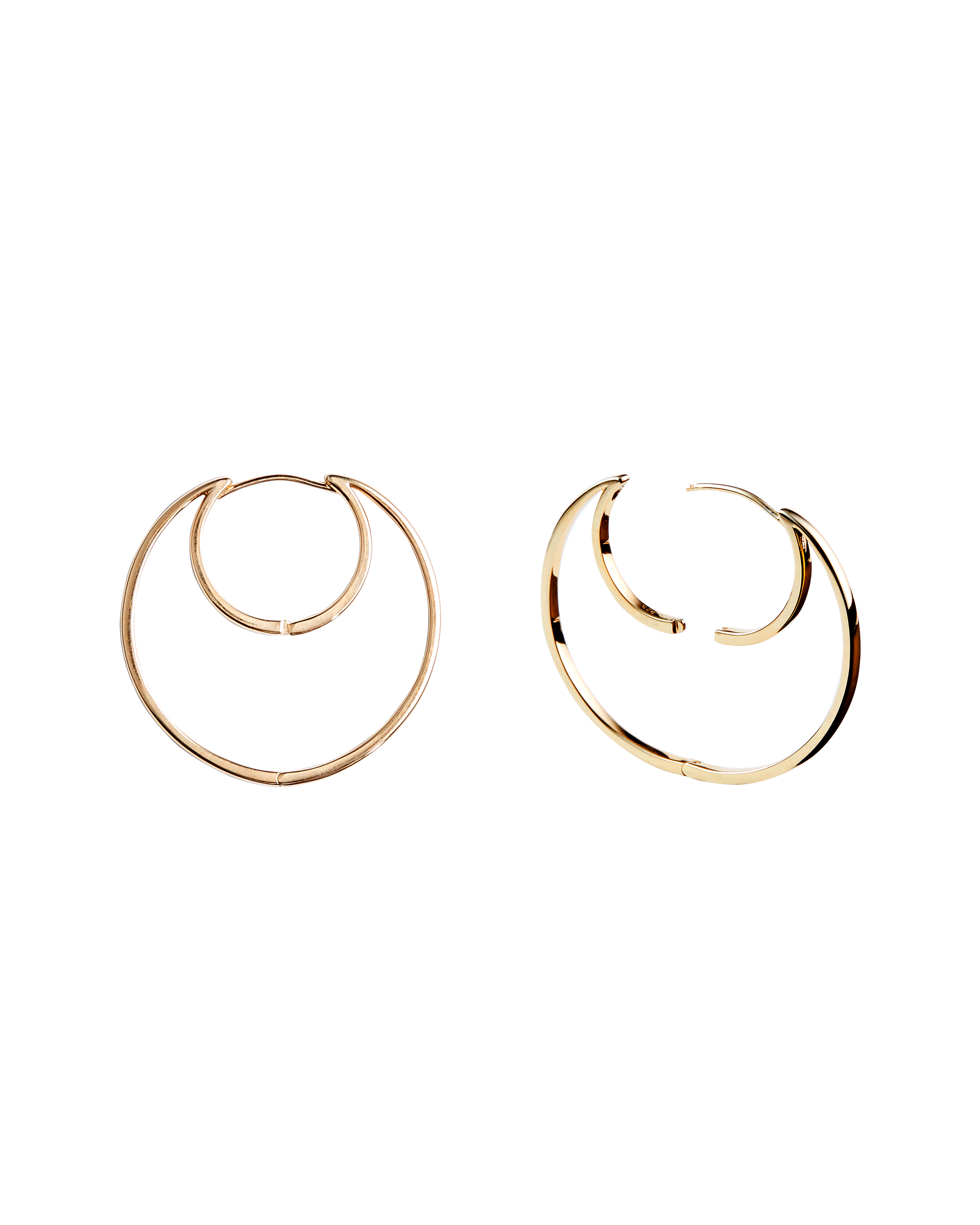 Hug Moon Hoop Pierce L -Gold-