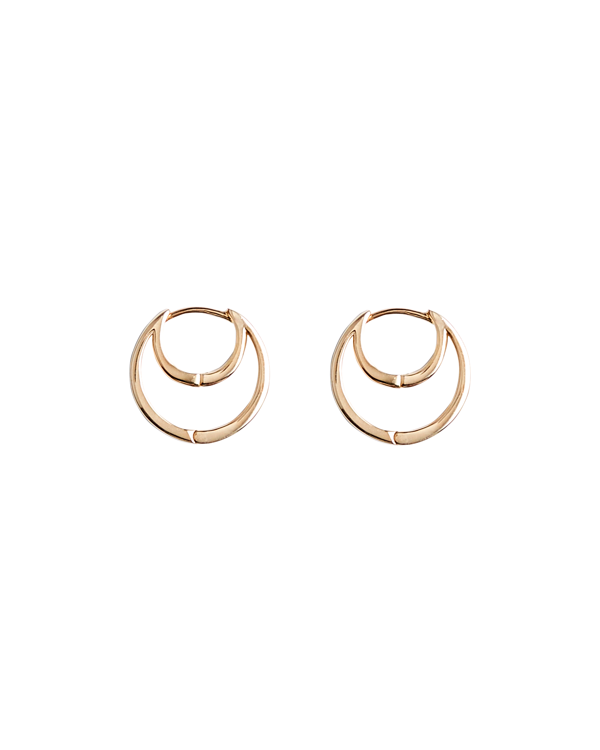 Hug Moon Hoop Pierce S -Gold-