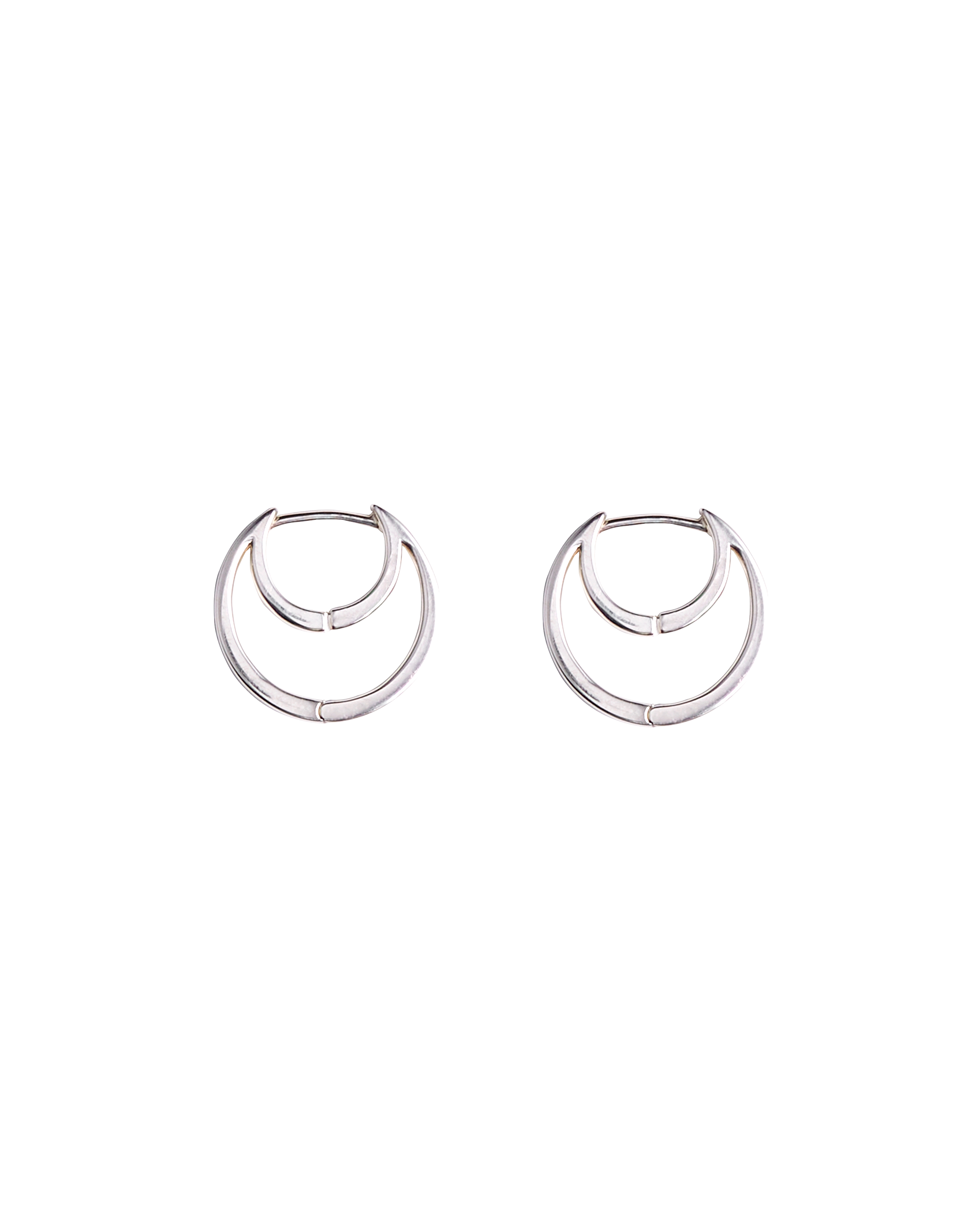 Hug Moon Hoop Pierce S -Silver-