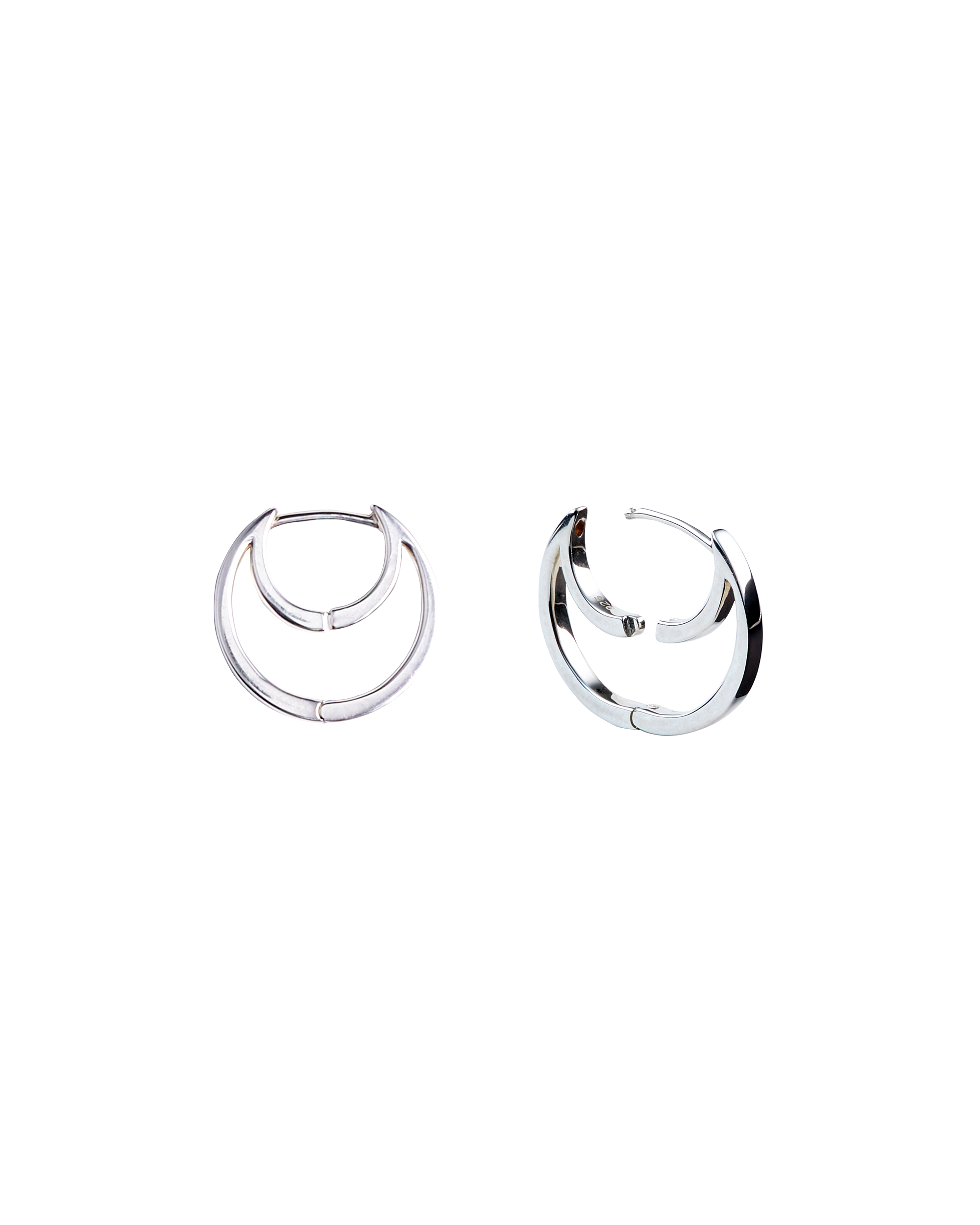 Hug Moon Hoop Pierce S -Silver-