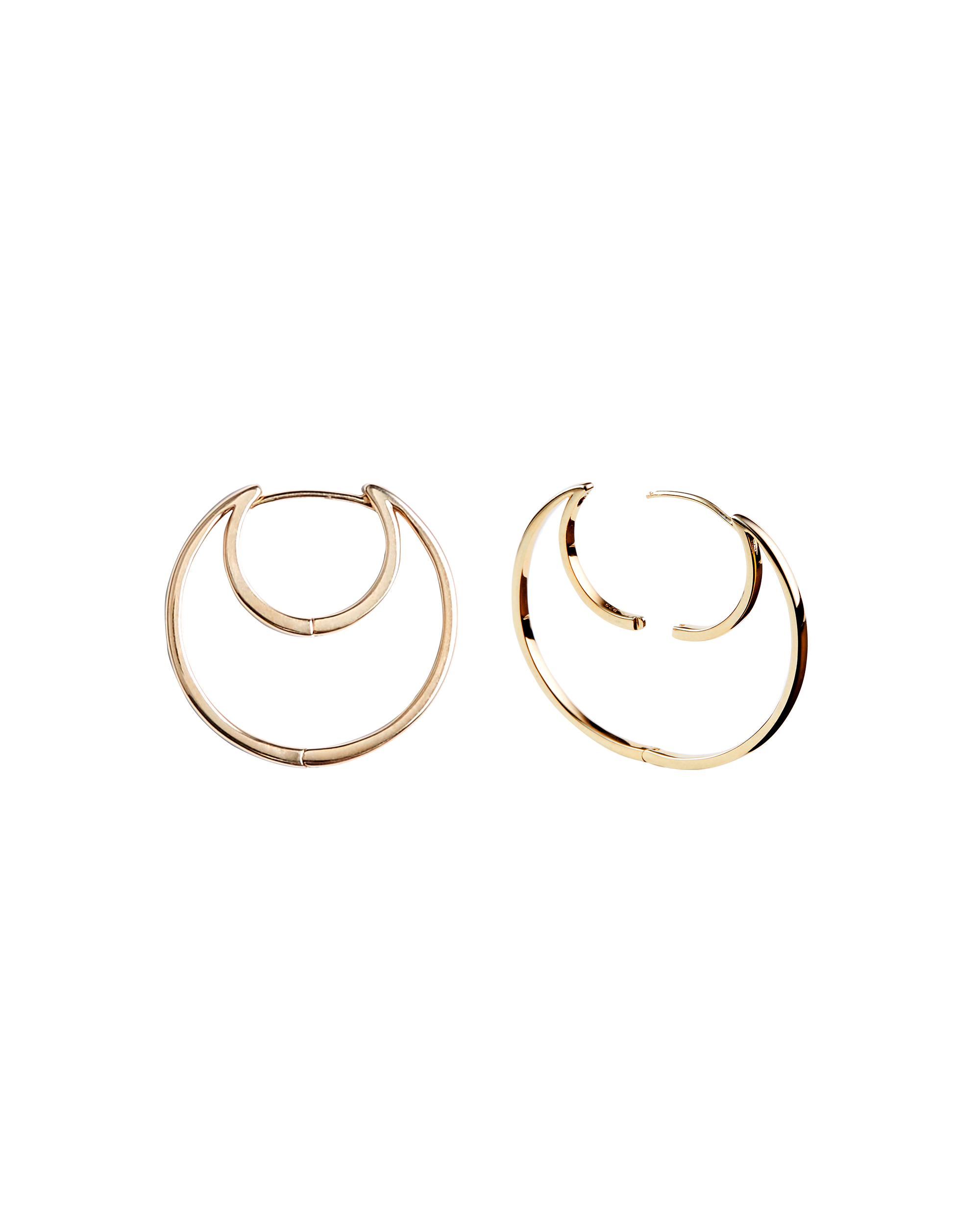 Hug Moon Hoop Pierce M -Gold-
