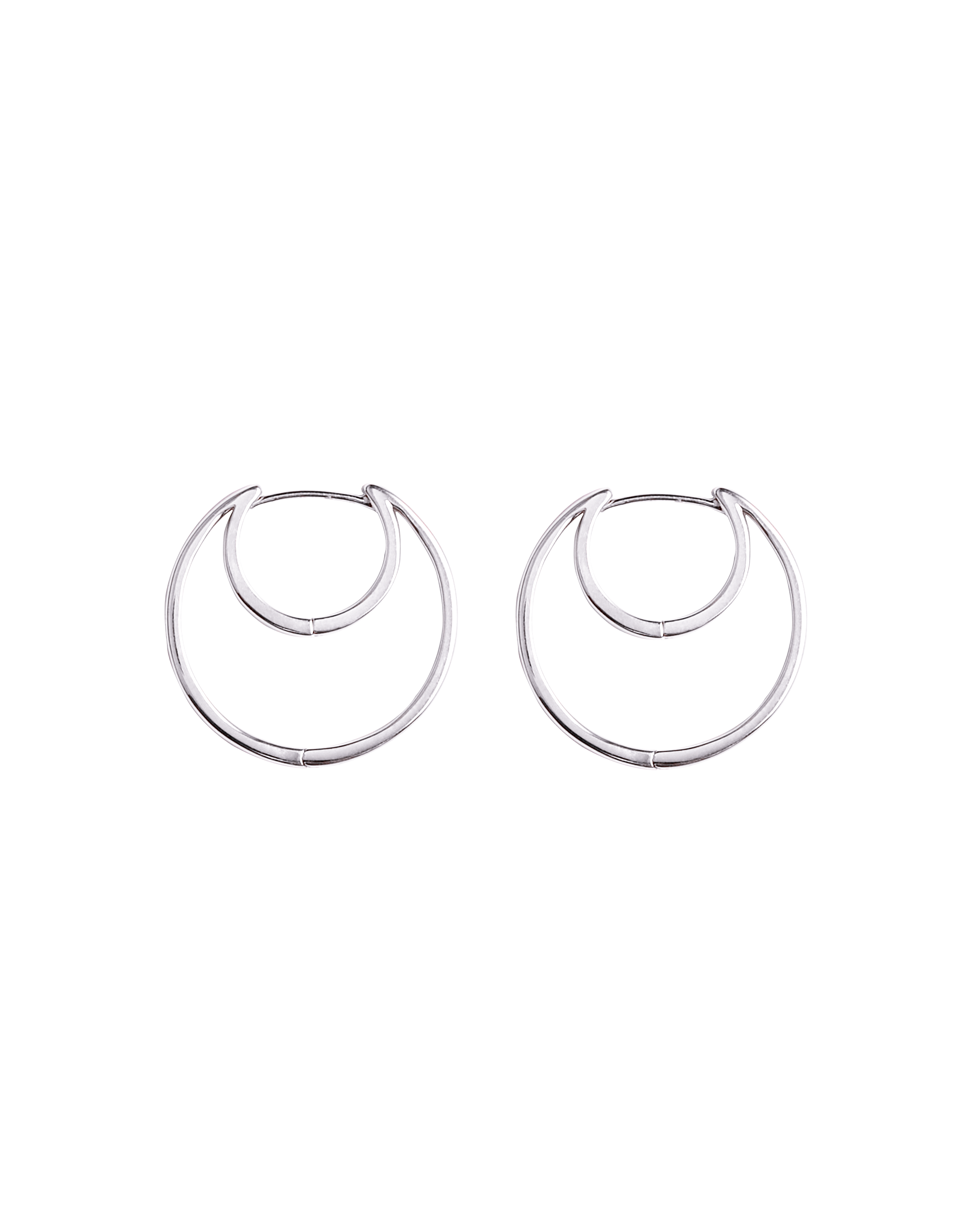 Hug Moon Hoop Pierce M -Silver-