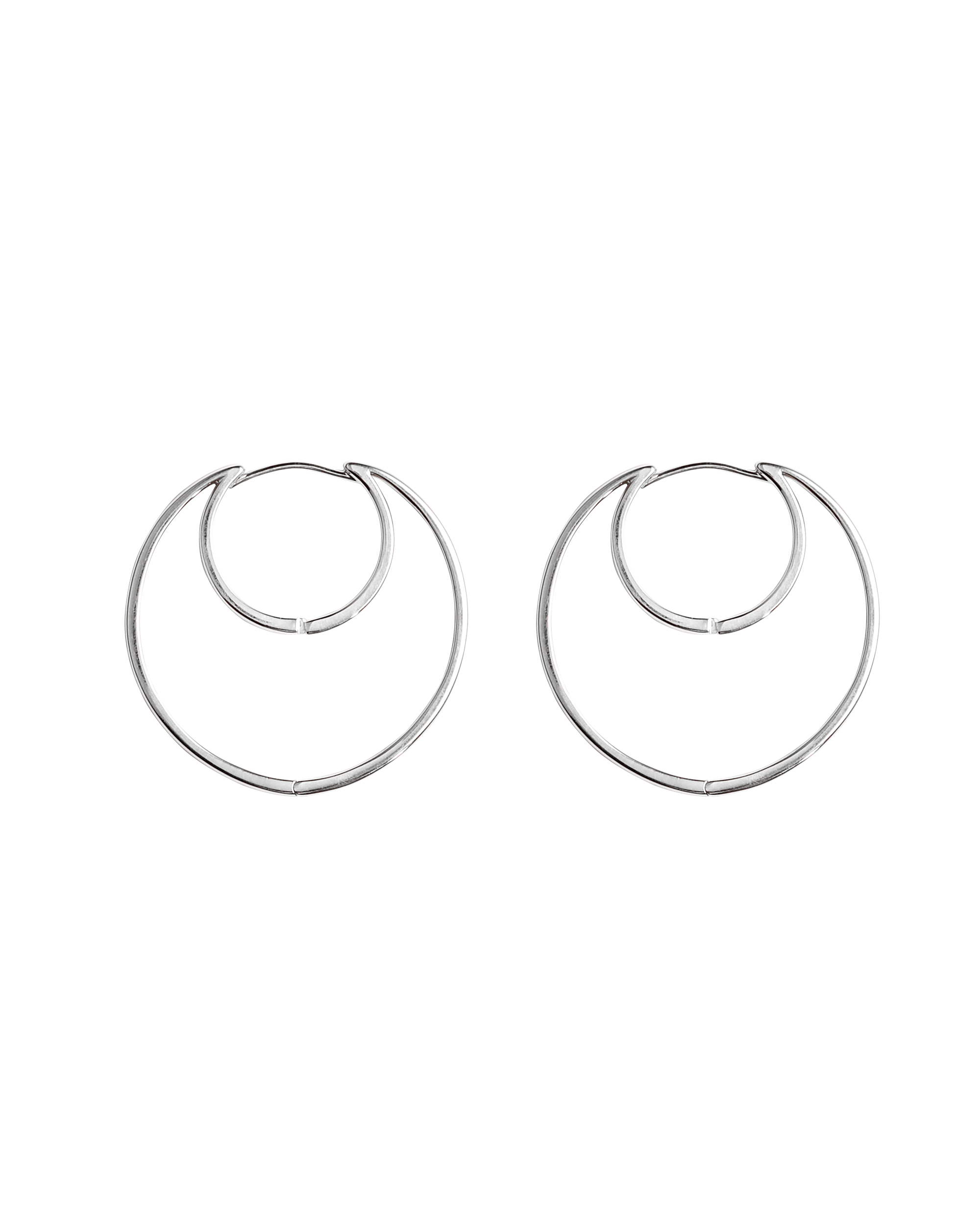 Hug Moon Hoop Pierce L -Silver-