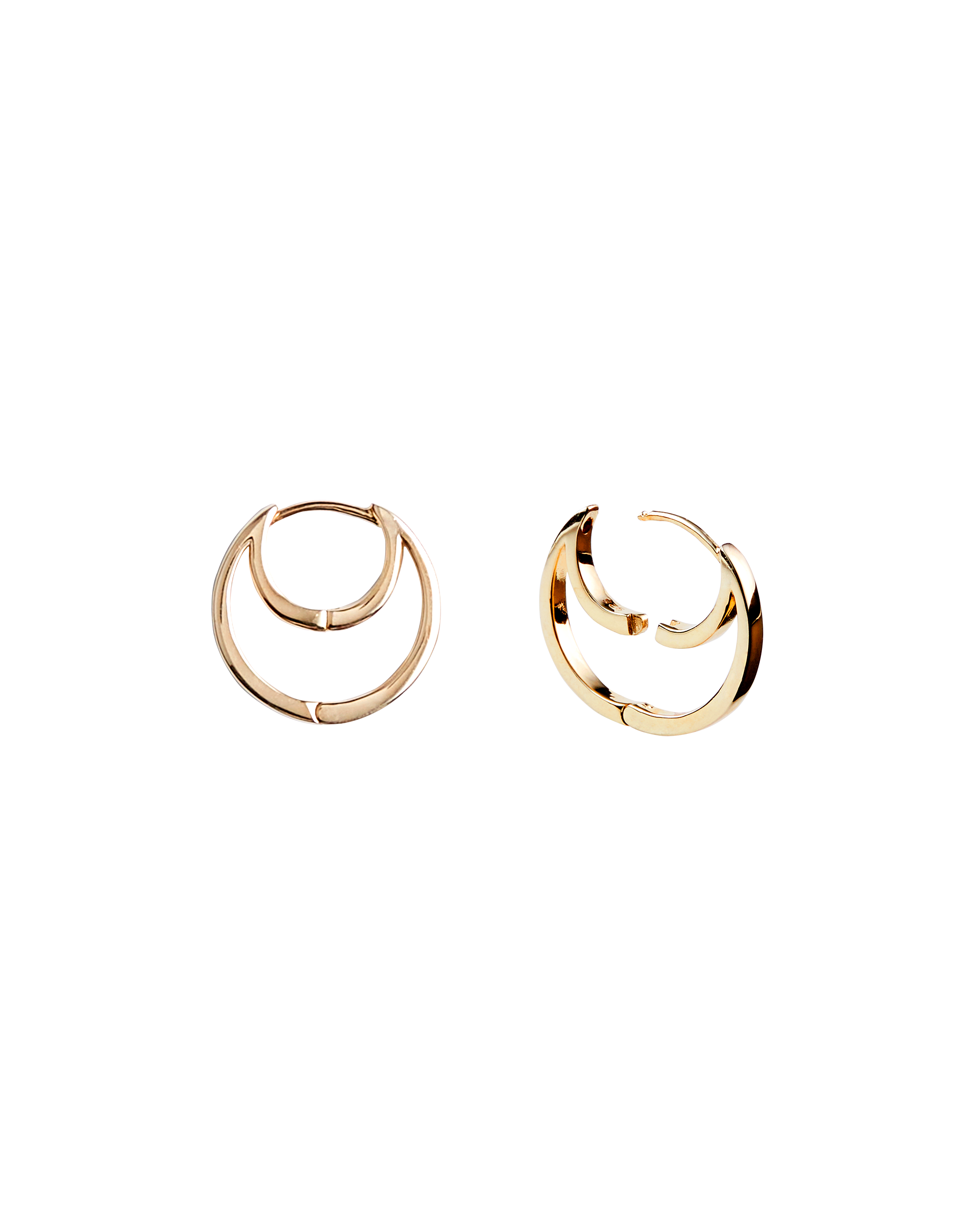 Hug Moon Hoop Pierce S -Gold-