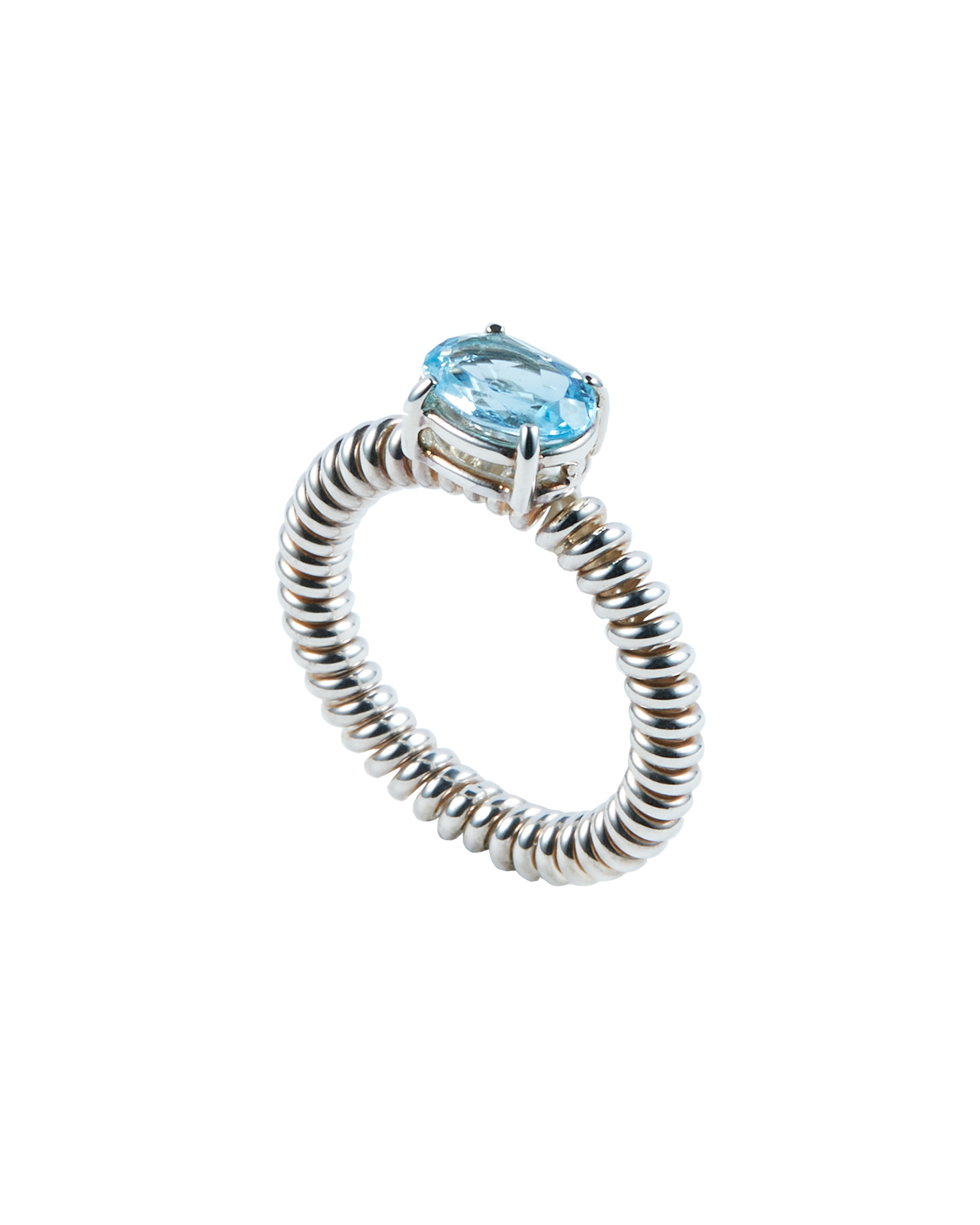 Blue Topaz Spring Stone Ring -Silver-