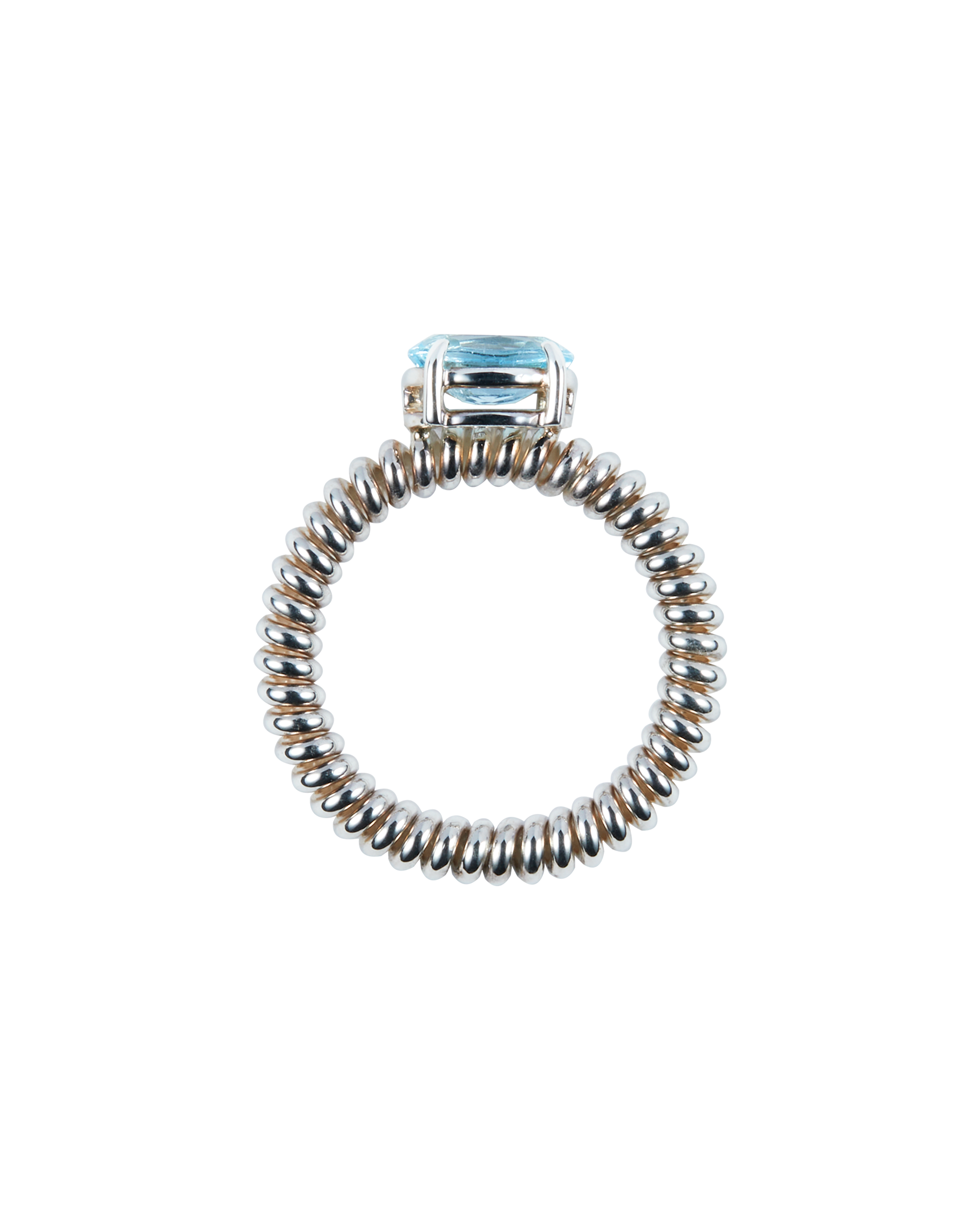 Blue Topaz Spring Stone Ring -Silver-