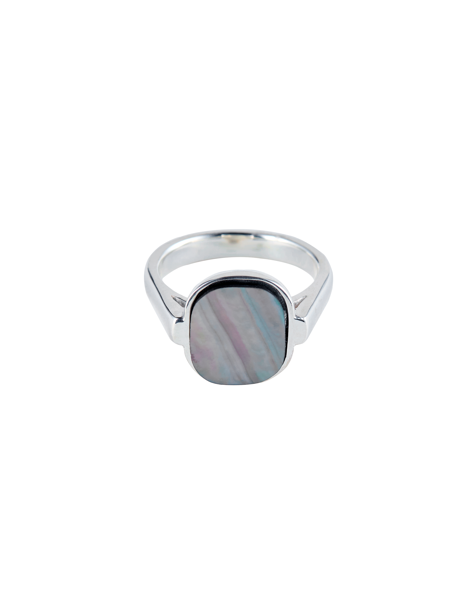 Black Shell Window Ring -Silver-