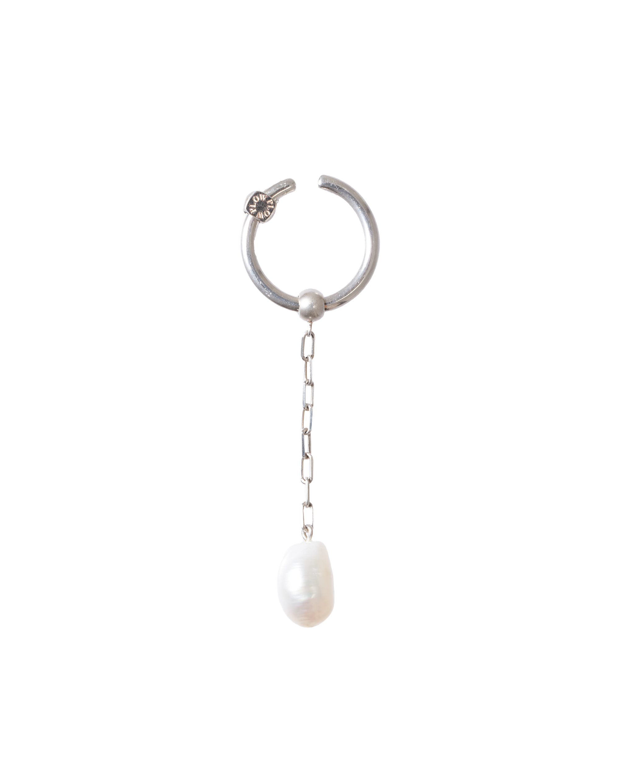 Ear Cuff Ring - Pearl Chain Charm M -