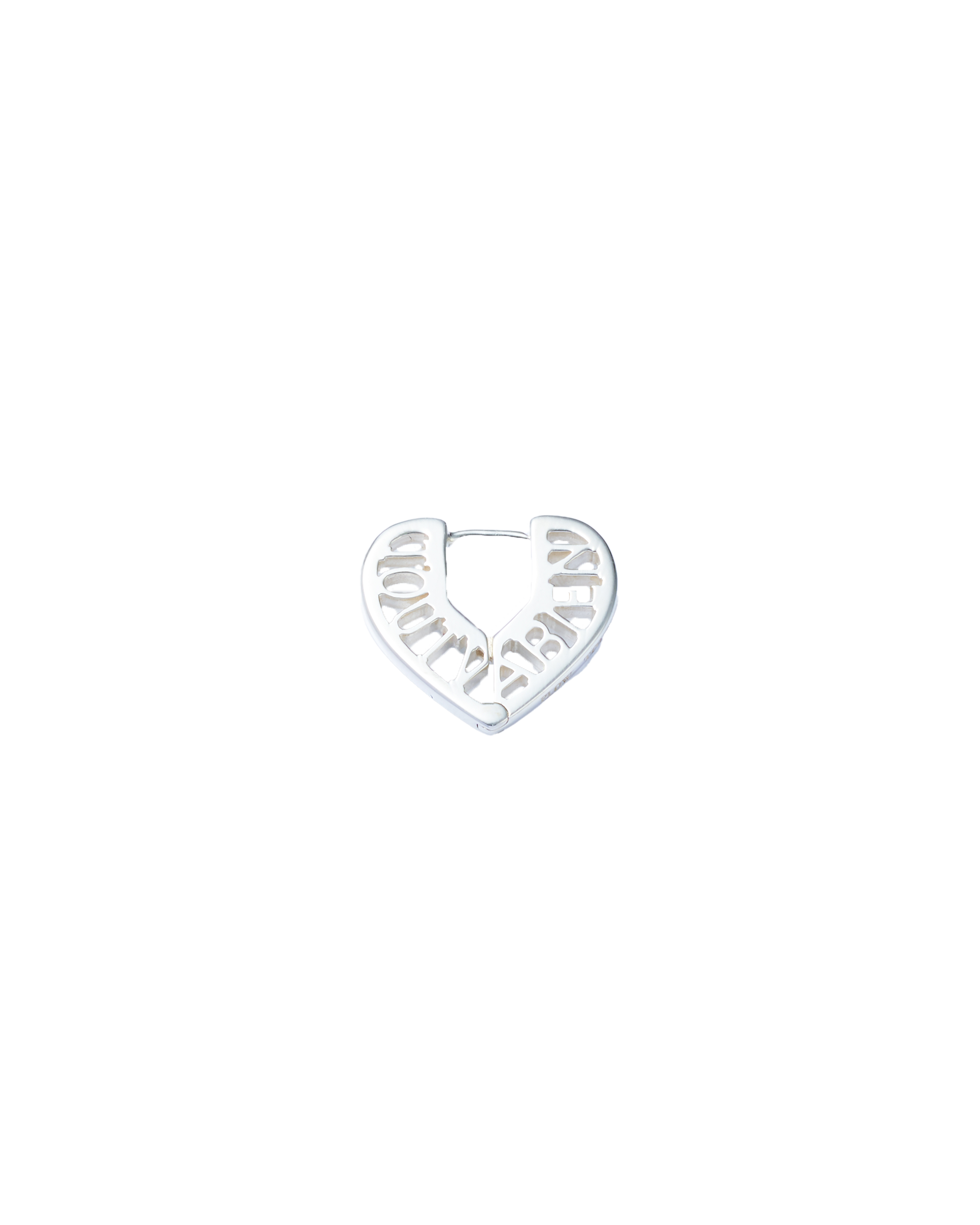 Lettering Heart Pierce -Silver-