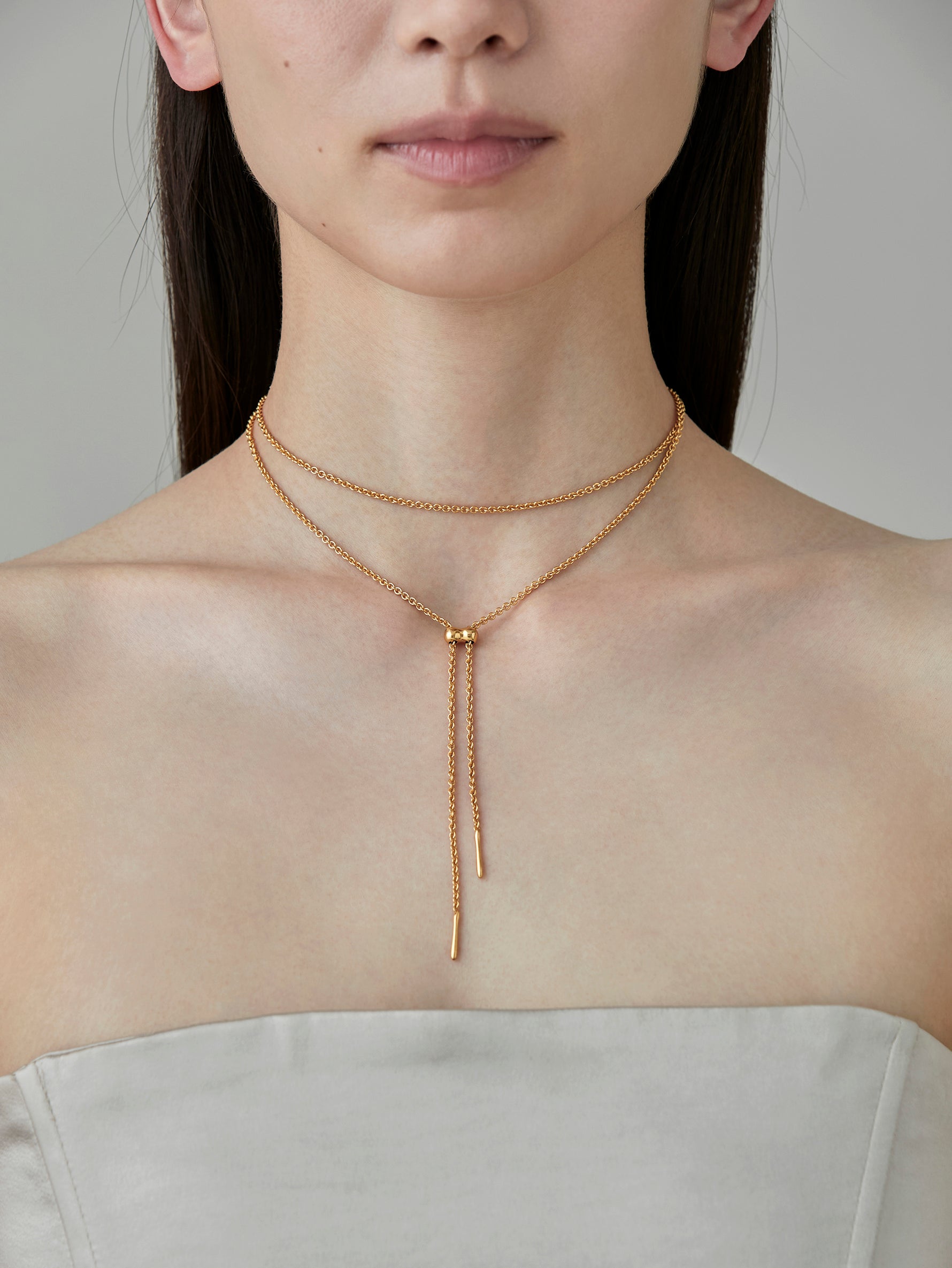 Cord Necklace 90cm -Gold-