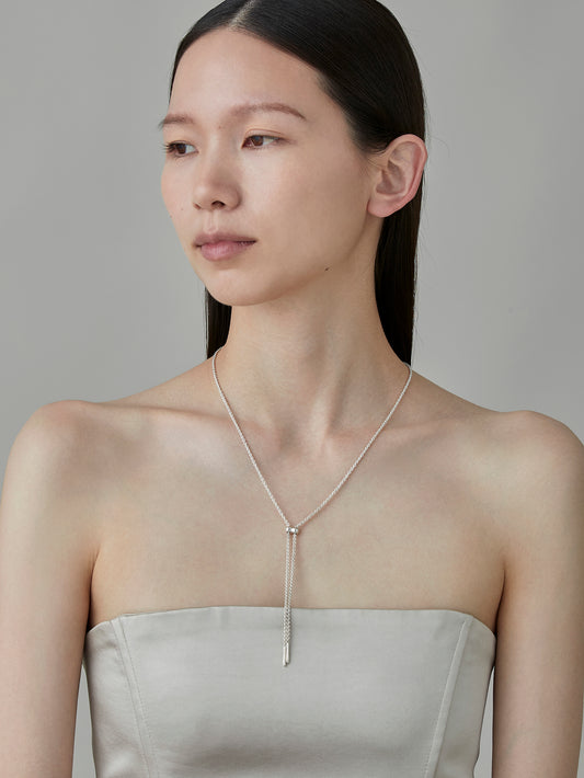 Cord Necklace 70cm -Silver-