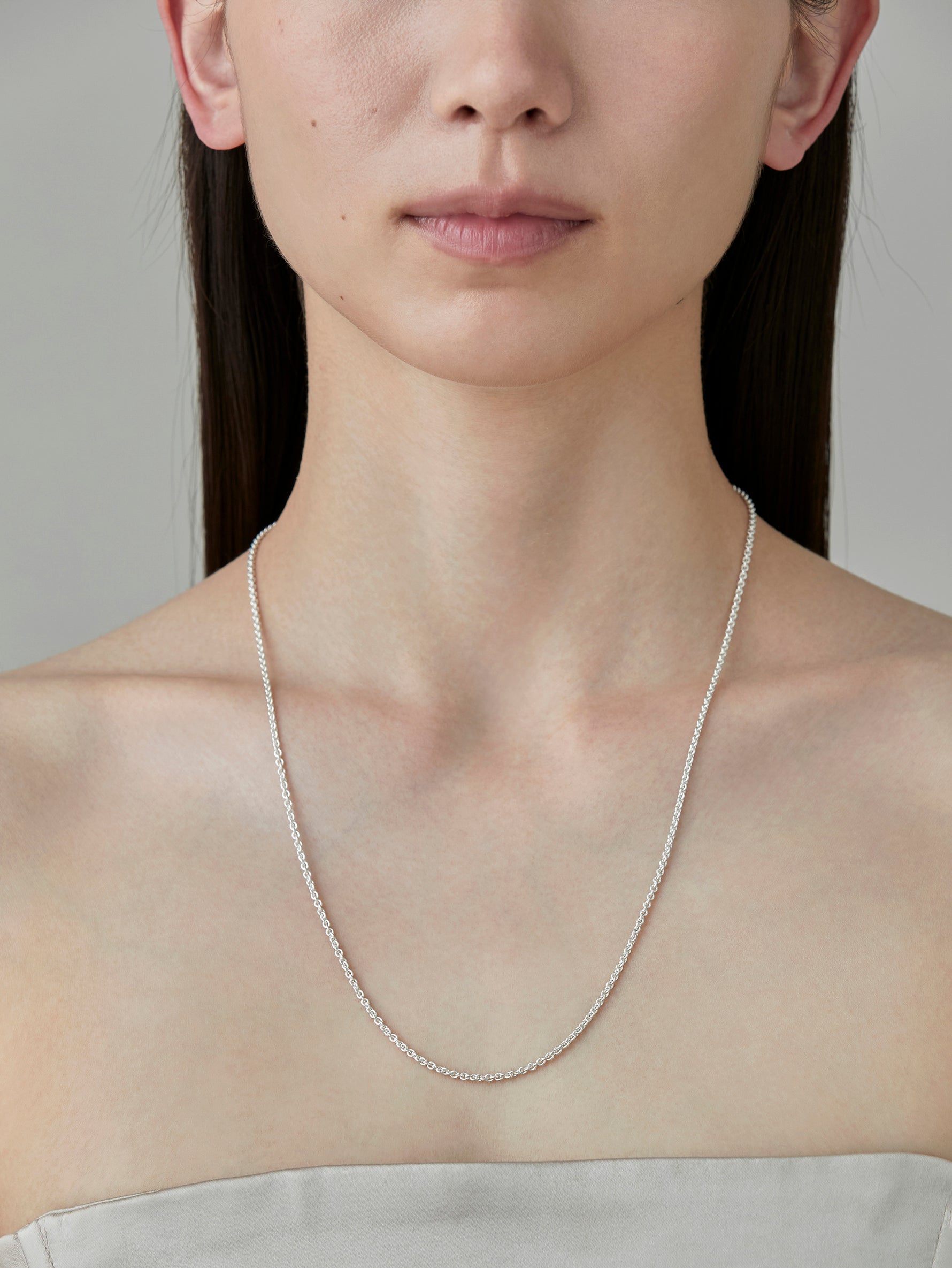Cord Necklace 70cm -Silver-
