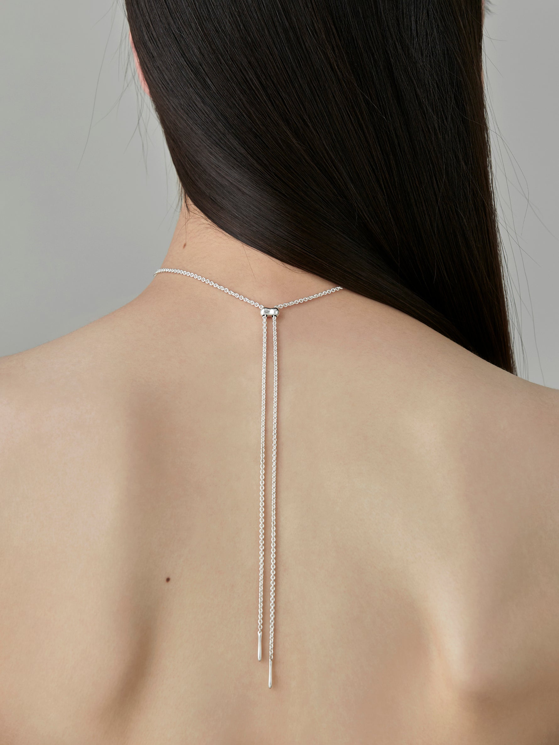 Cord Necklace 70cm -Silver-