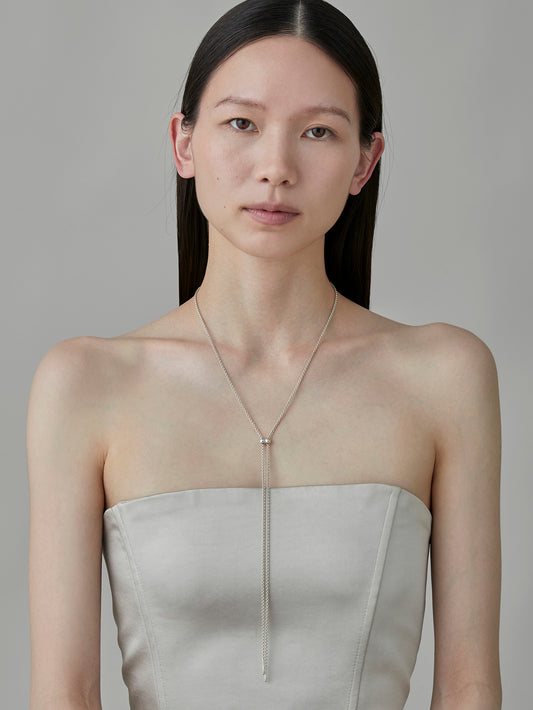 Cord Necklace 90cm -Silver-