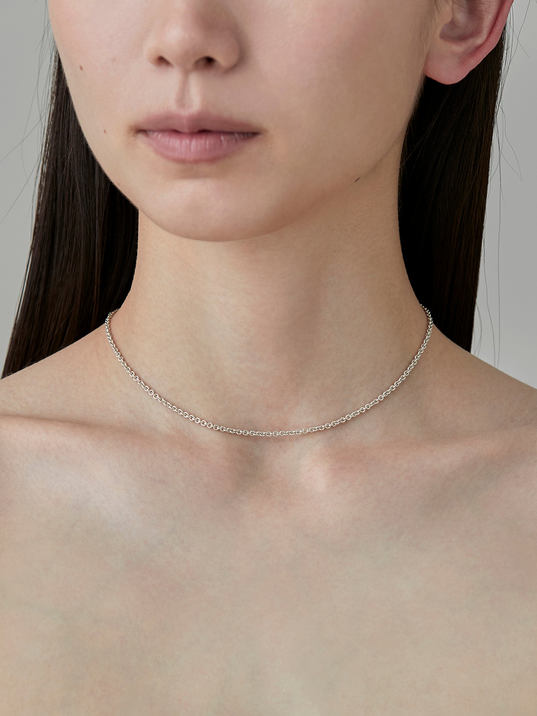 Cord Necklace 70cm -Silver-