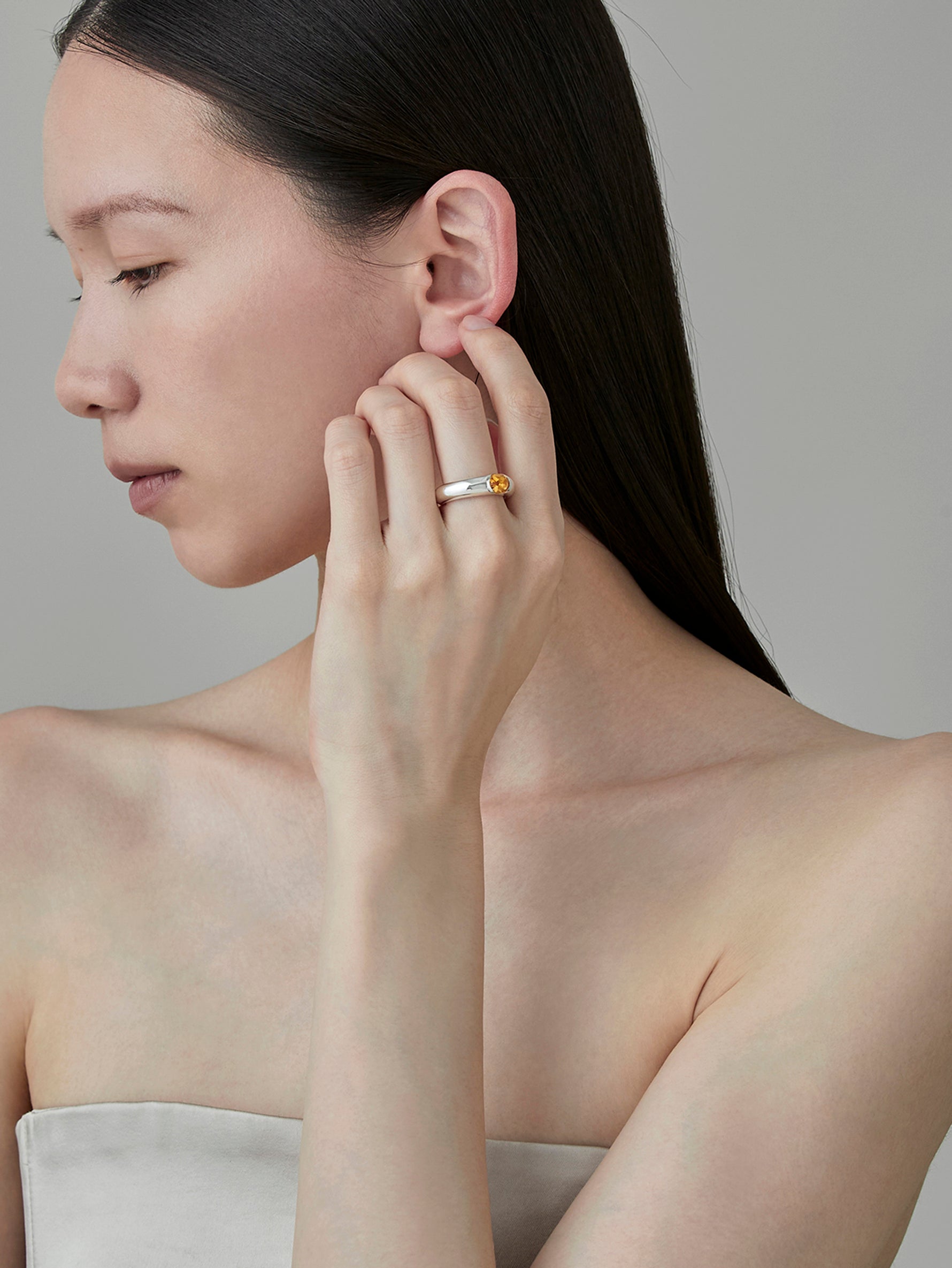 One Stone Ring Citirine