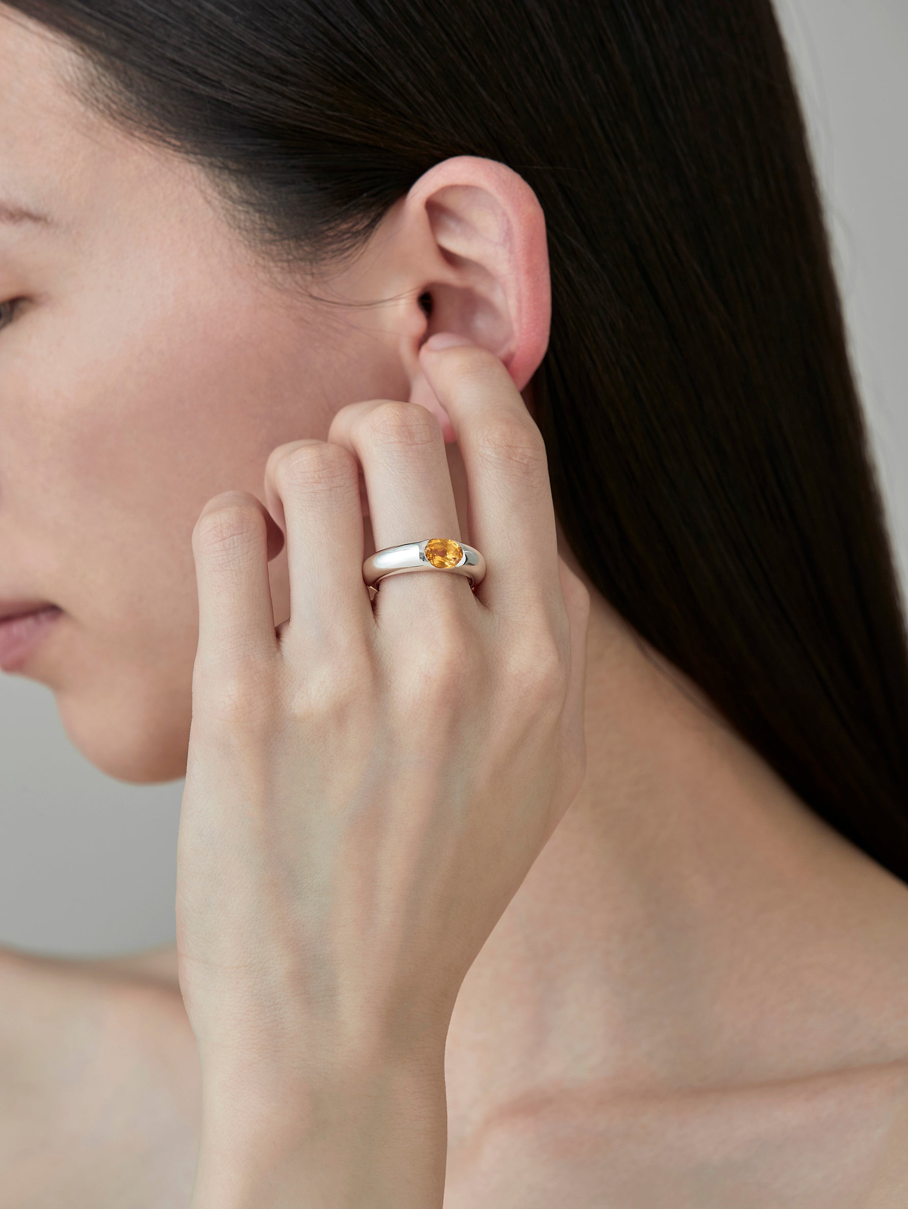 One Stone Ring Citirine
