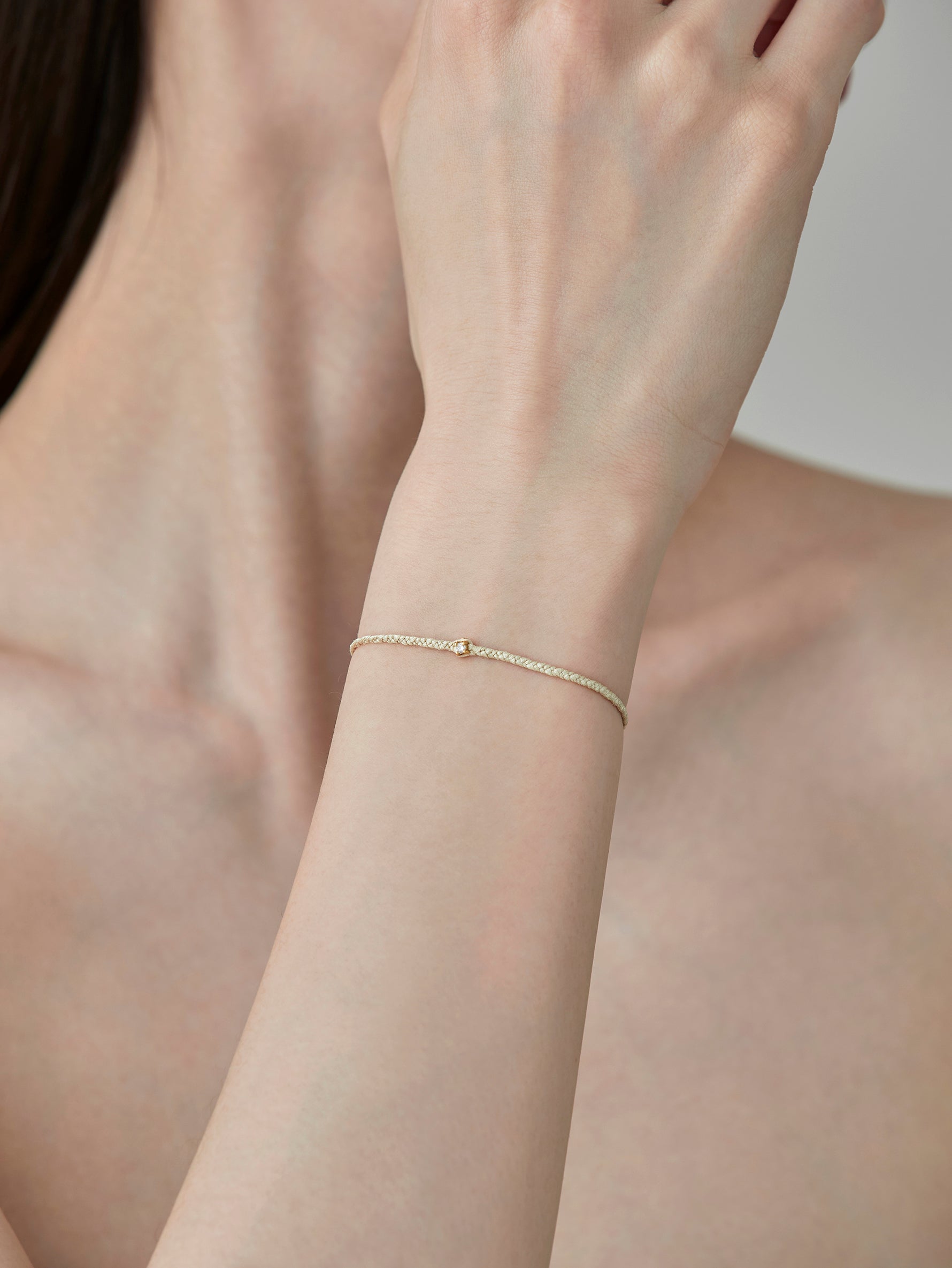 Pure Silk Bracelet 1 Diamond -Gold-