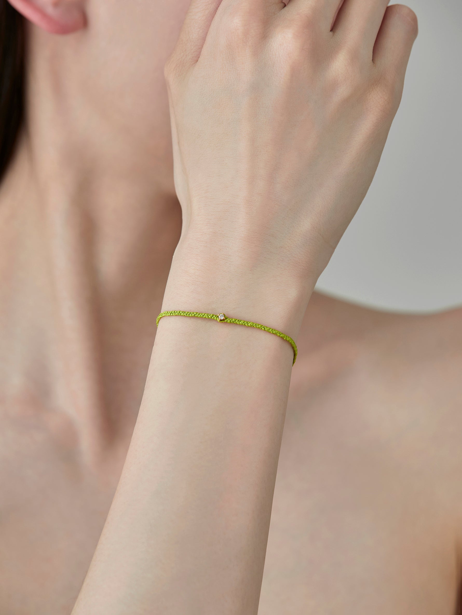 Pure Silk Bracelet 1 Diamond -Gold-