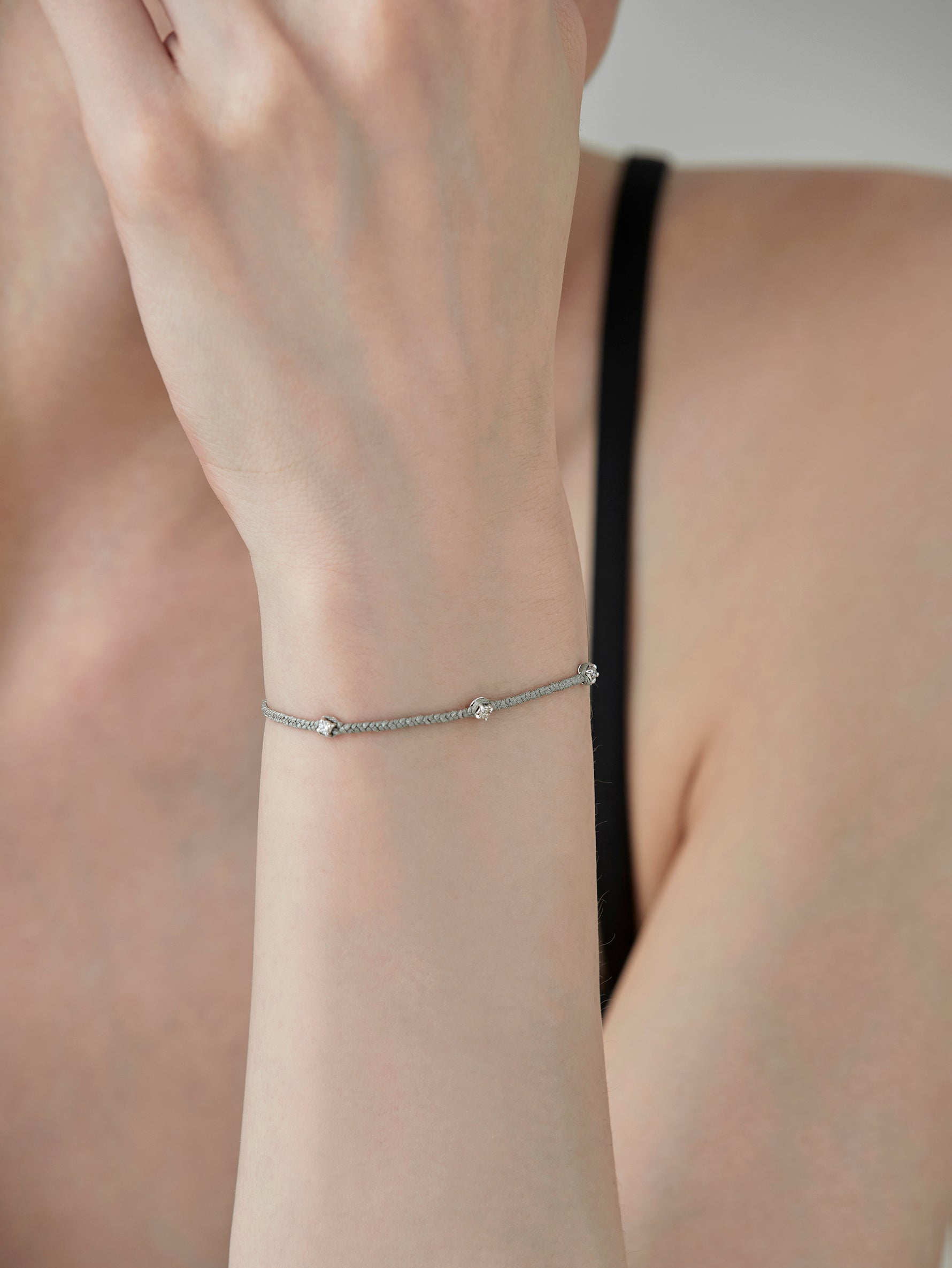 Pure Silk Bracelet 3 Diamond - Silver -