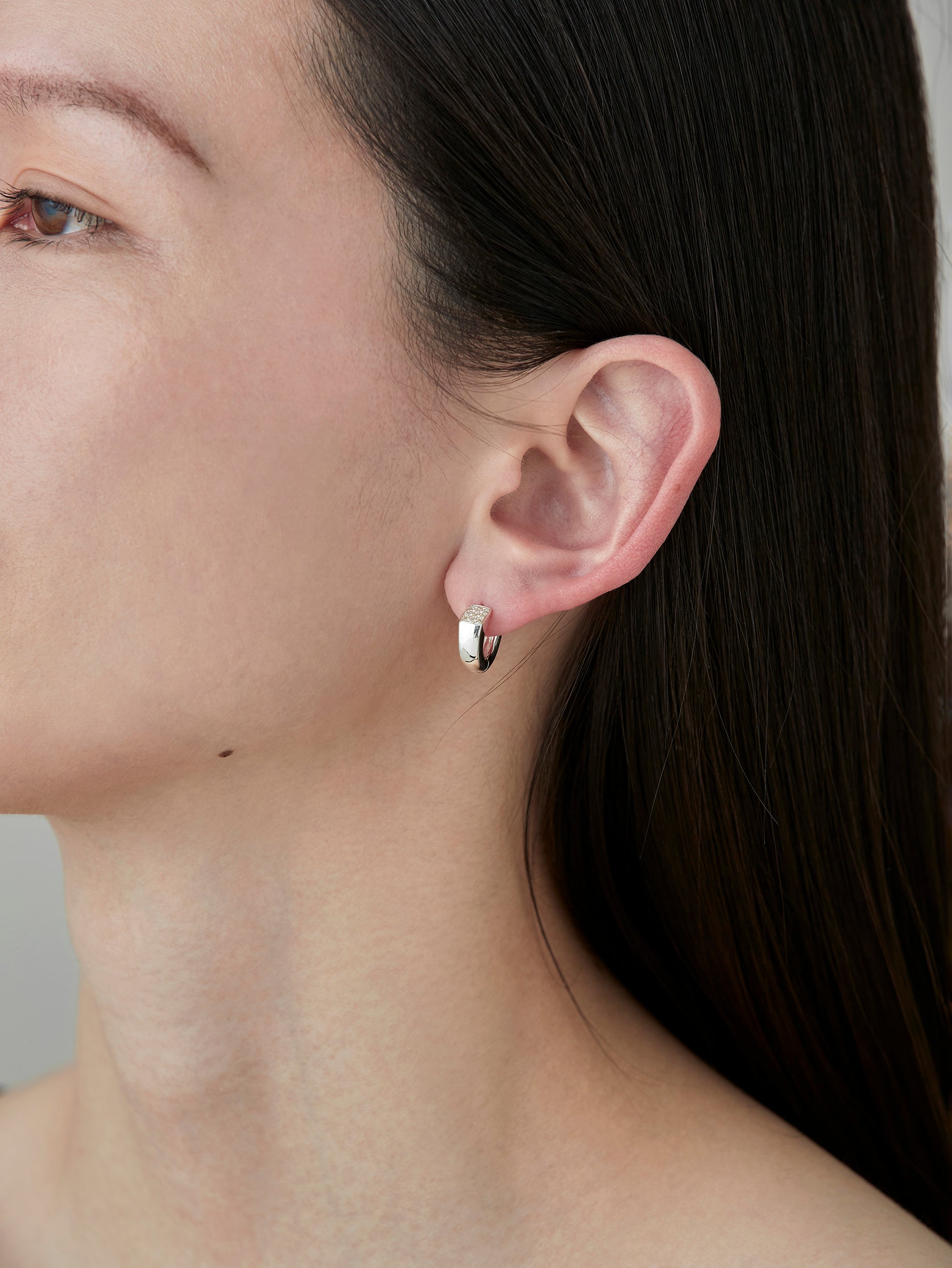 Calla Lily Pierces Diamond -Silver-