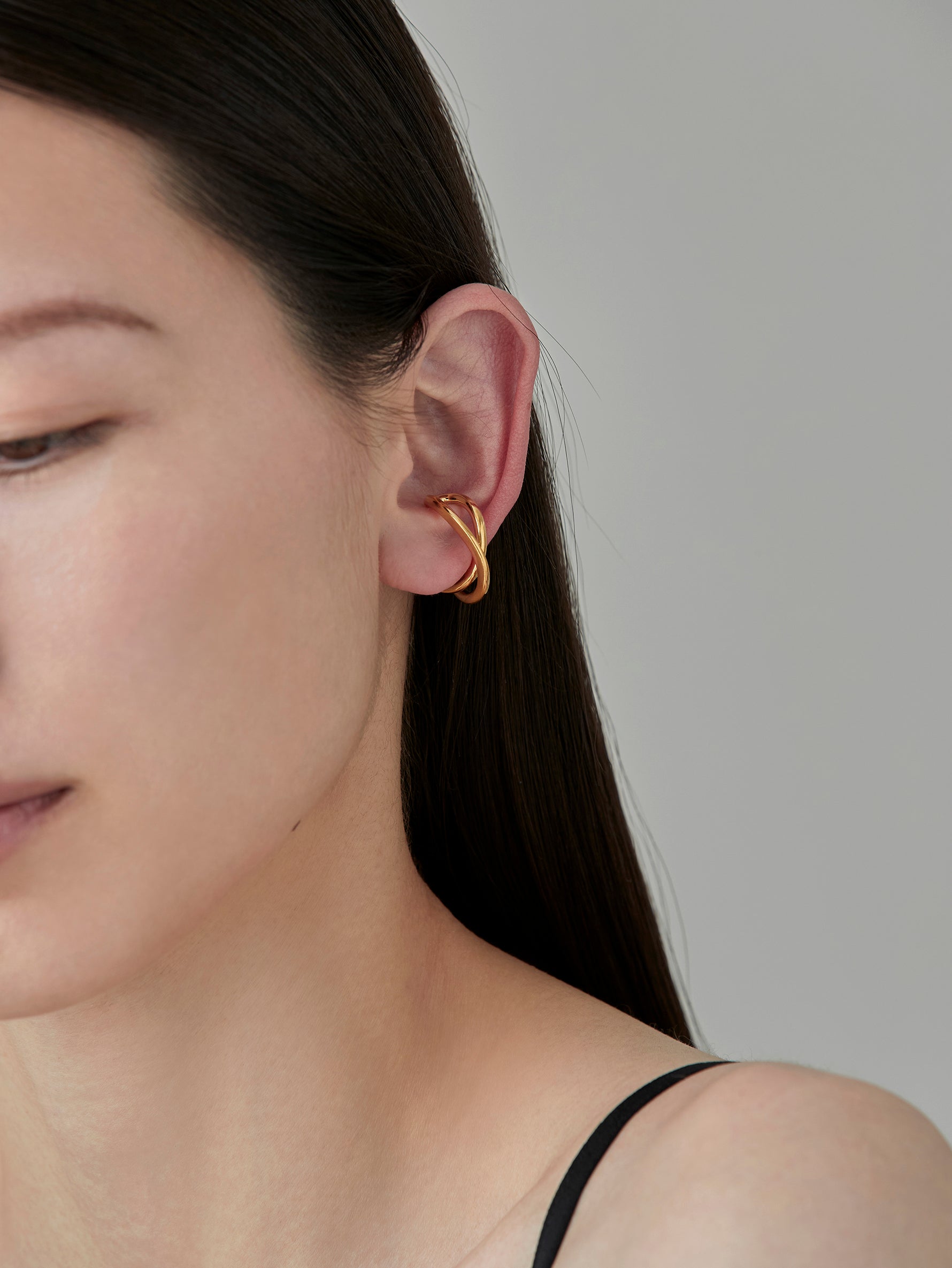 Wave Ear Cuff -Fell- Gold