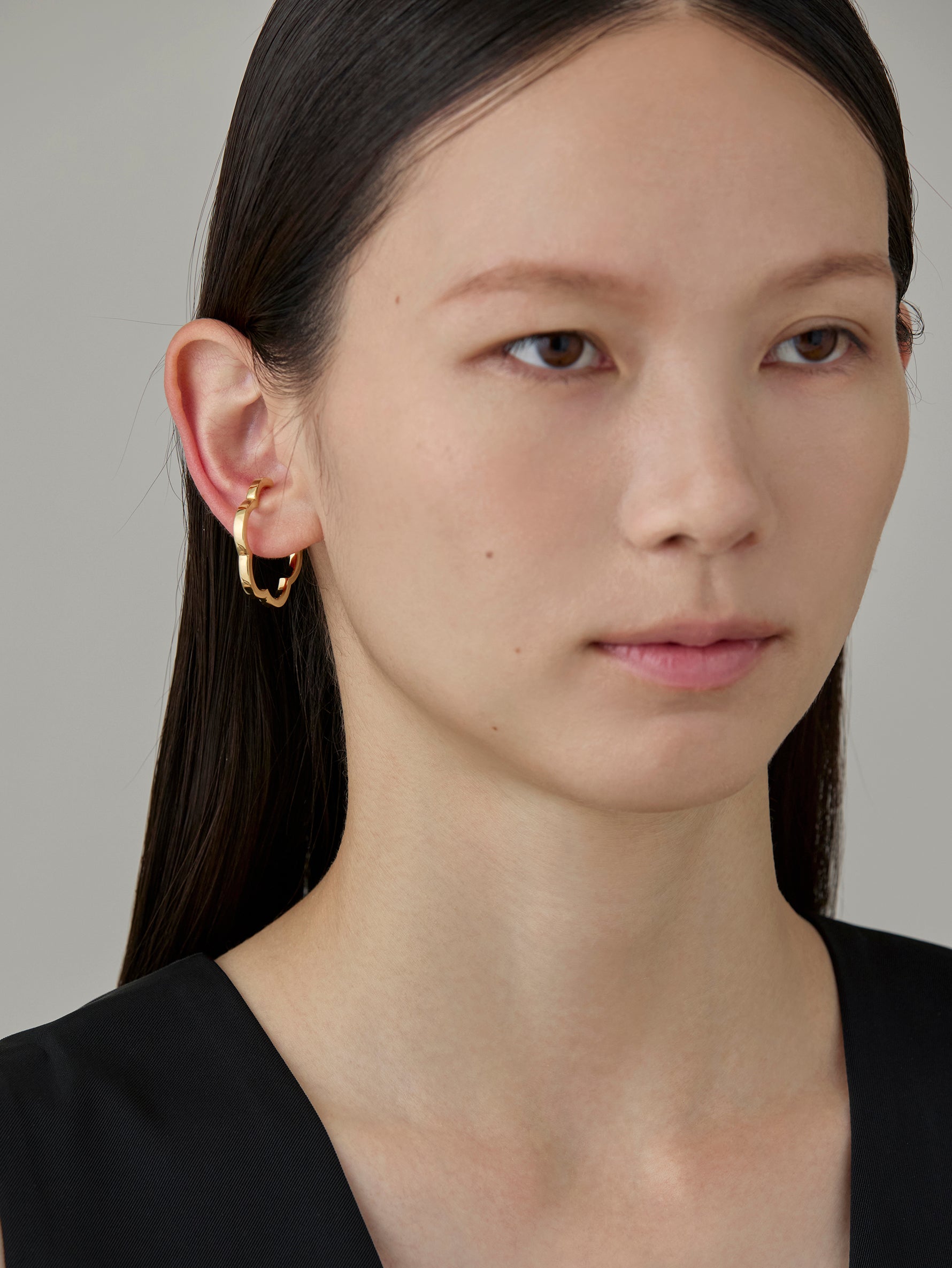 Flower Line Earcuff L -Gold-