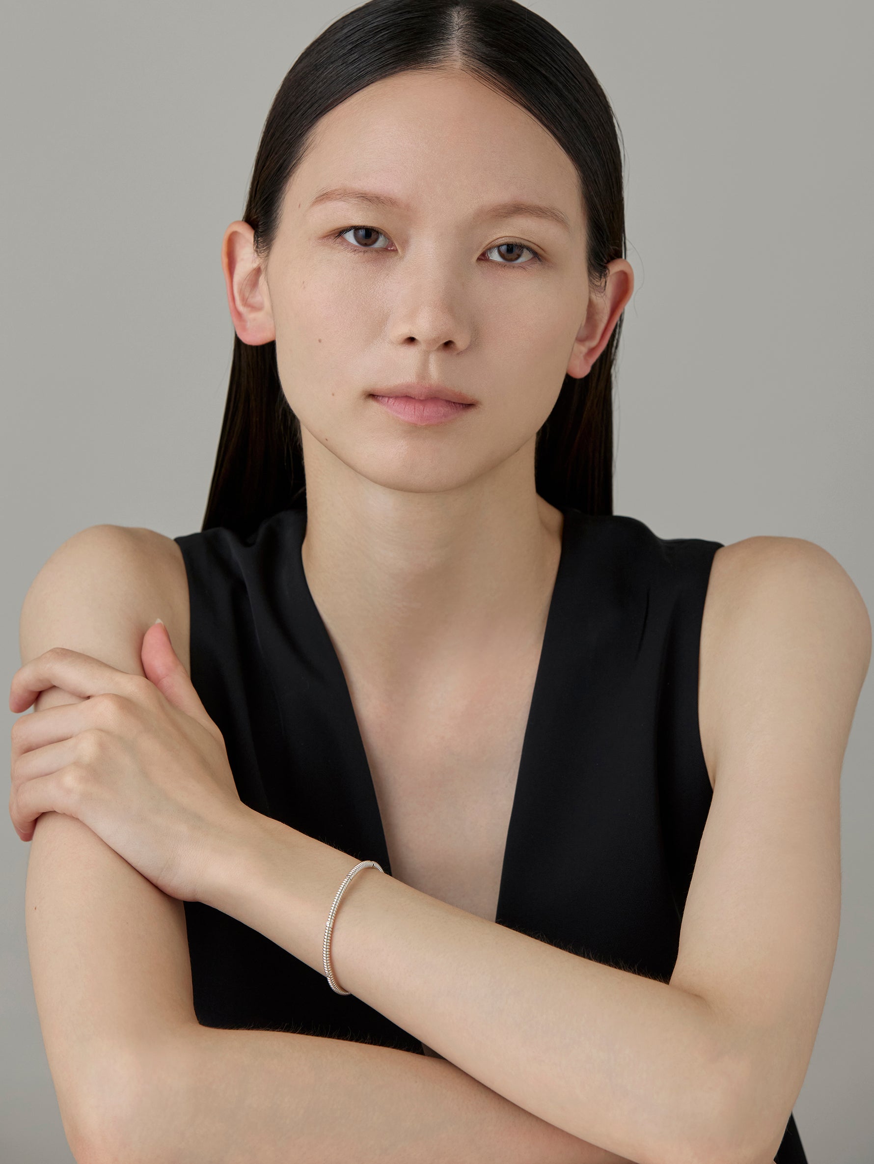 Spring 4 Stone Bangle Diamond -Silver-