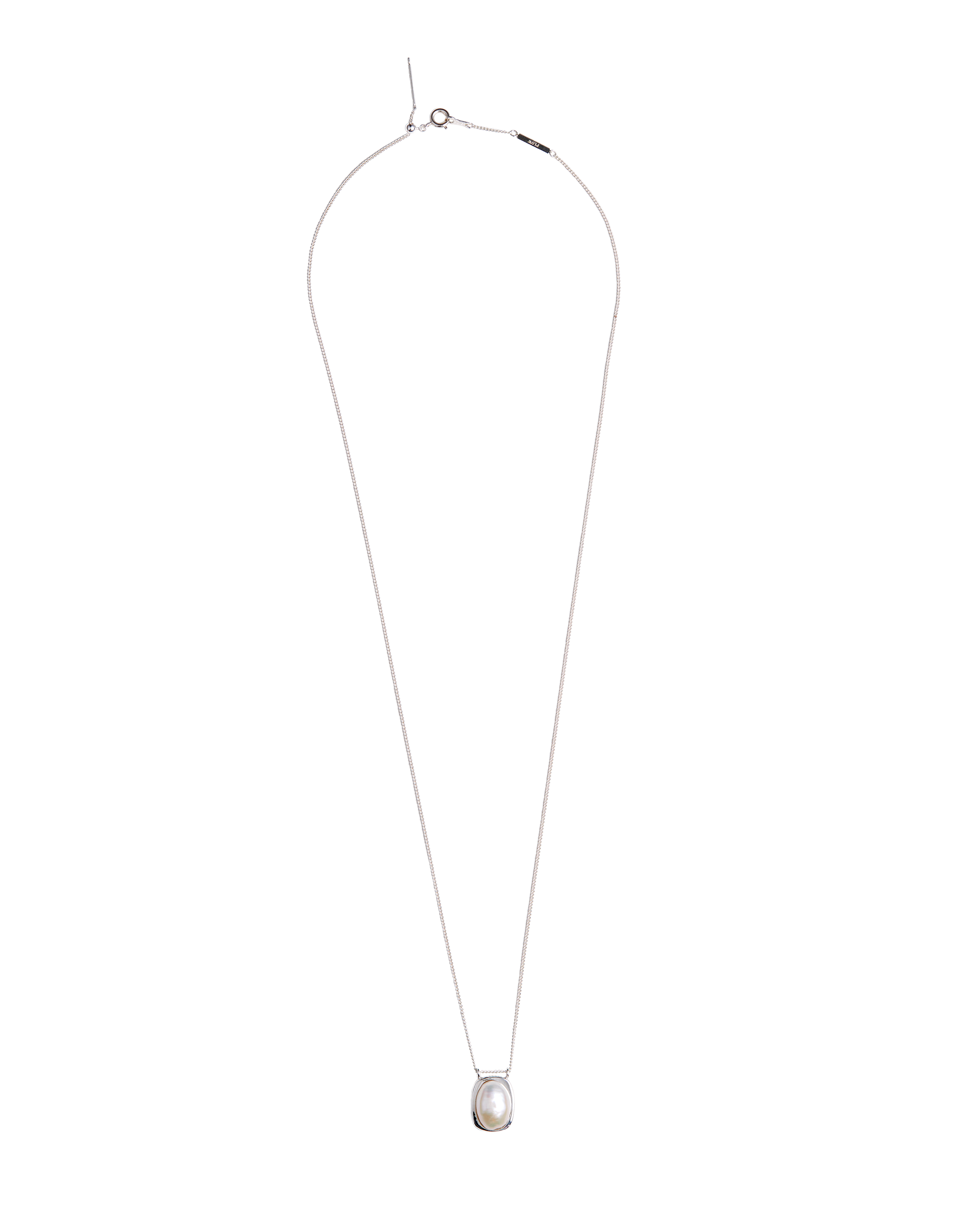 Pearl Top Necklace -Silver-