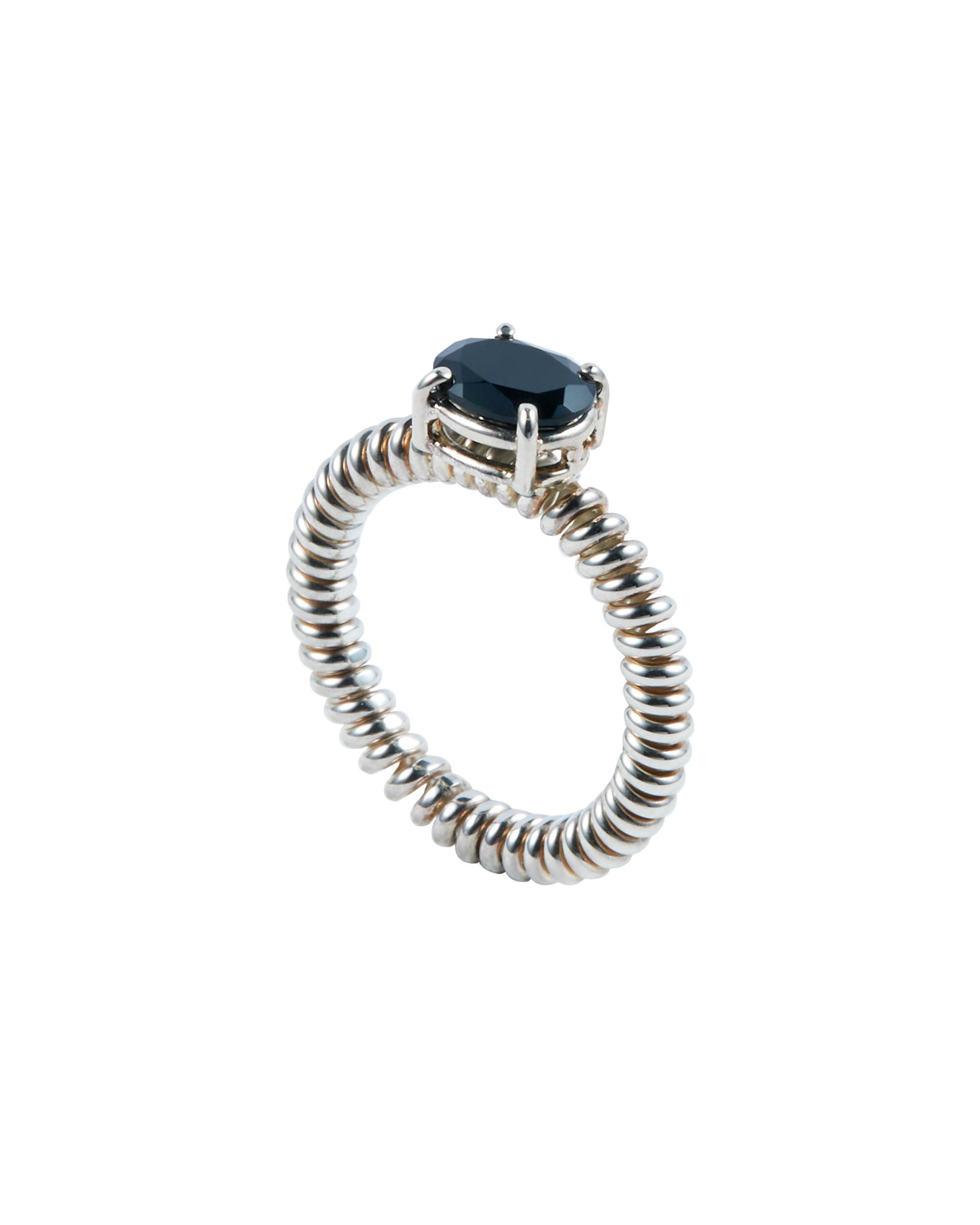 Onyx Spring Stone Ring -Silver-