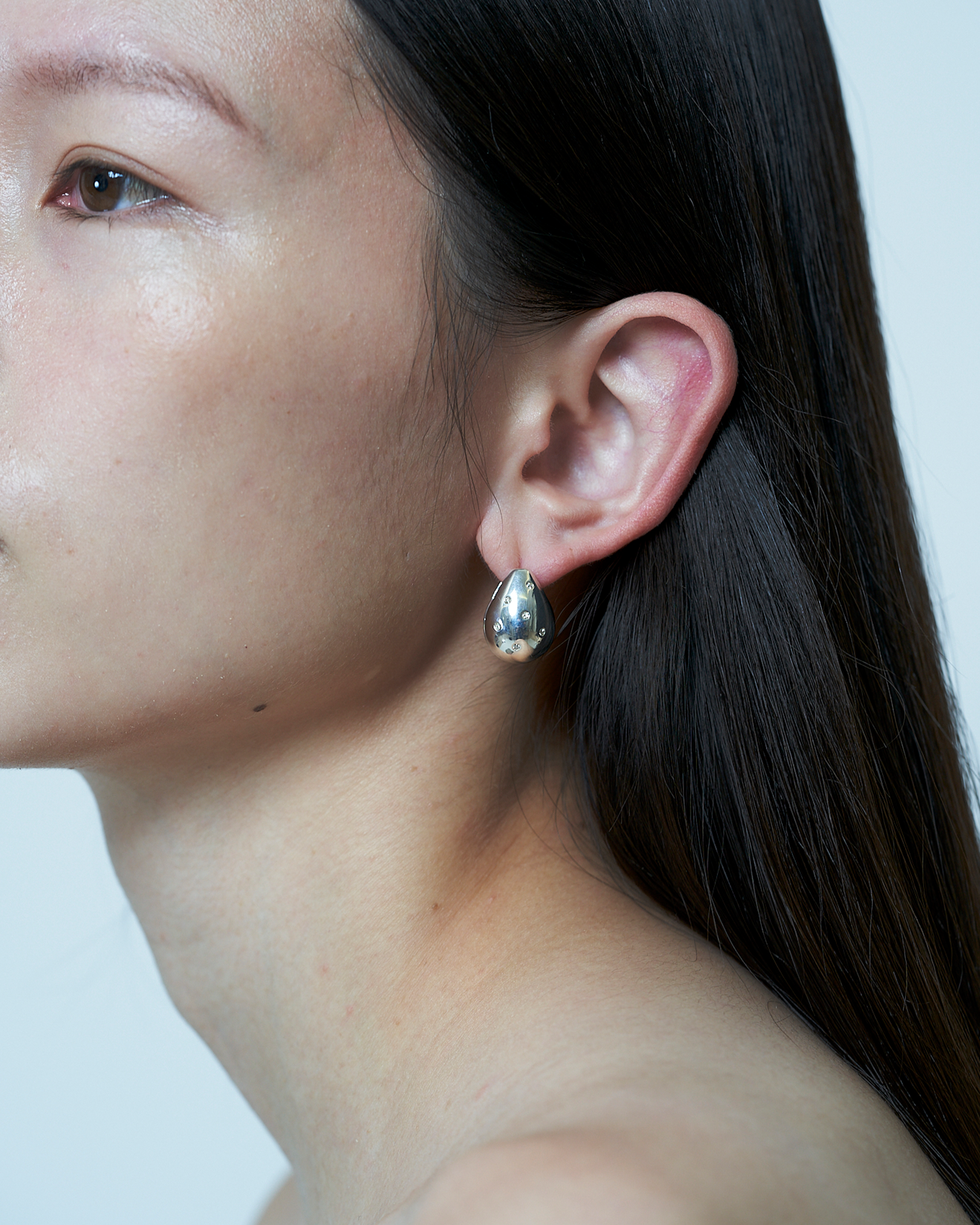 Drop Pierce Diamond -Silver-