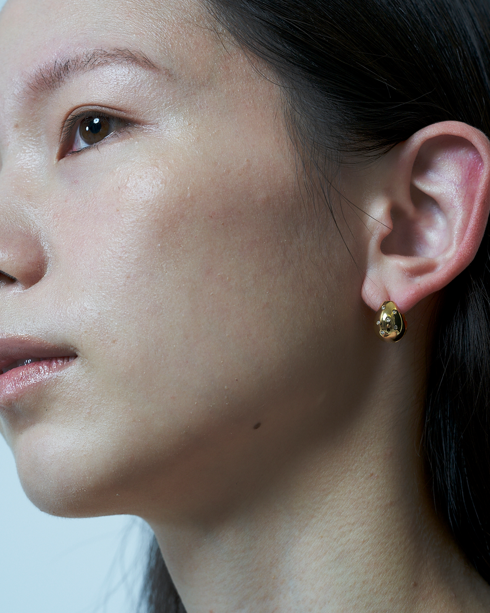 Drop Pierce S Diamond -Gold-