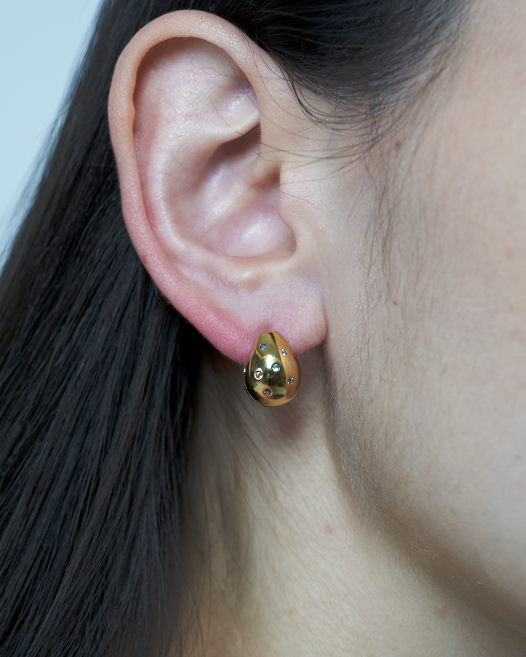 Drop Pierce S Multi Stone -K10-