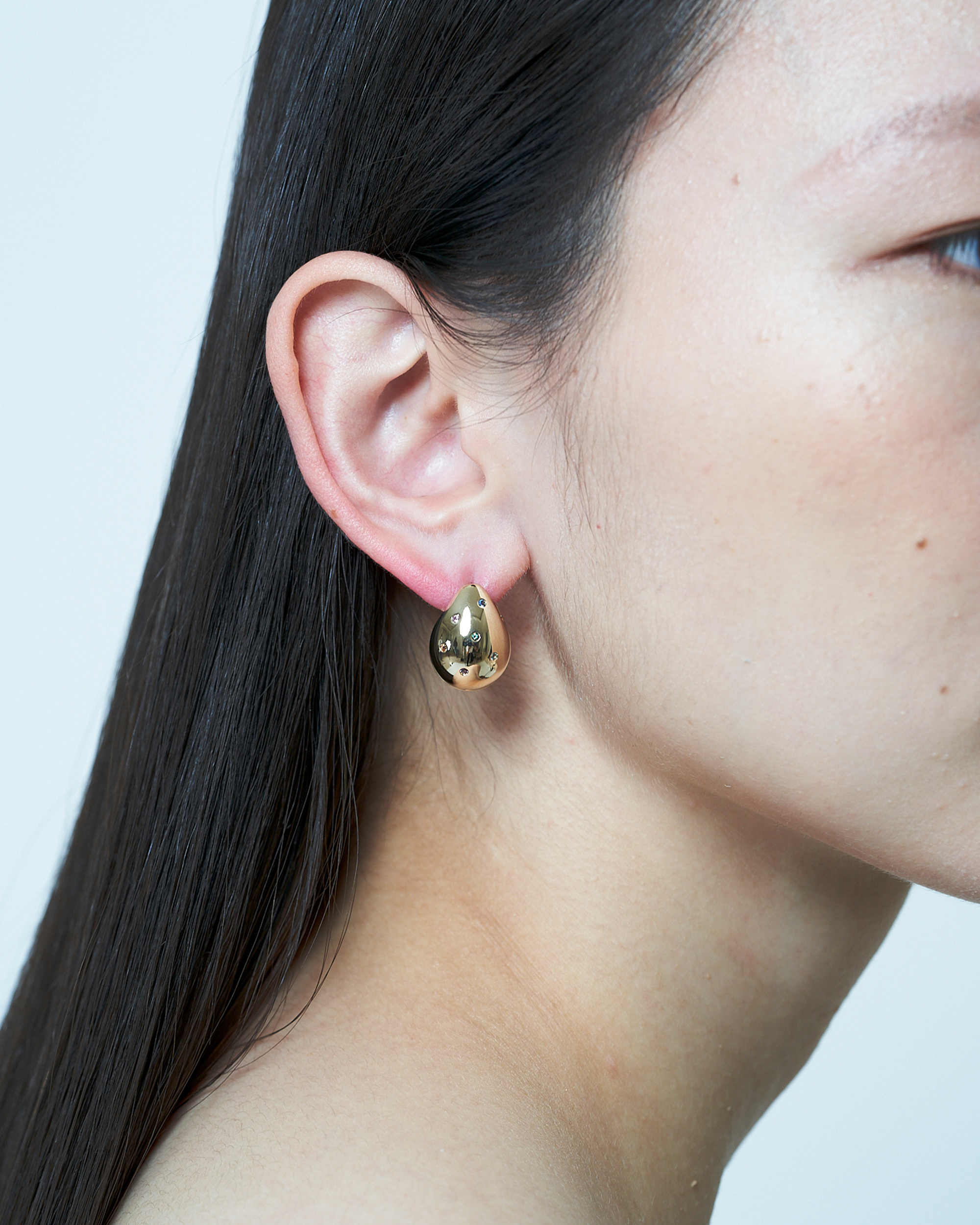 Drop Pierce Multi Stone -K10-