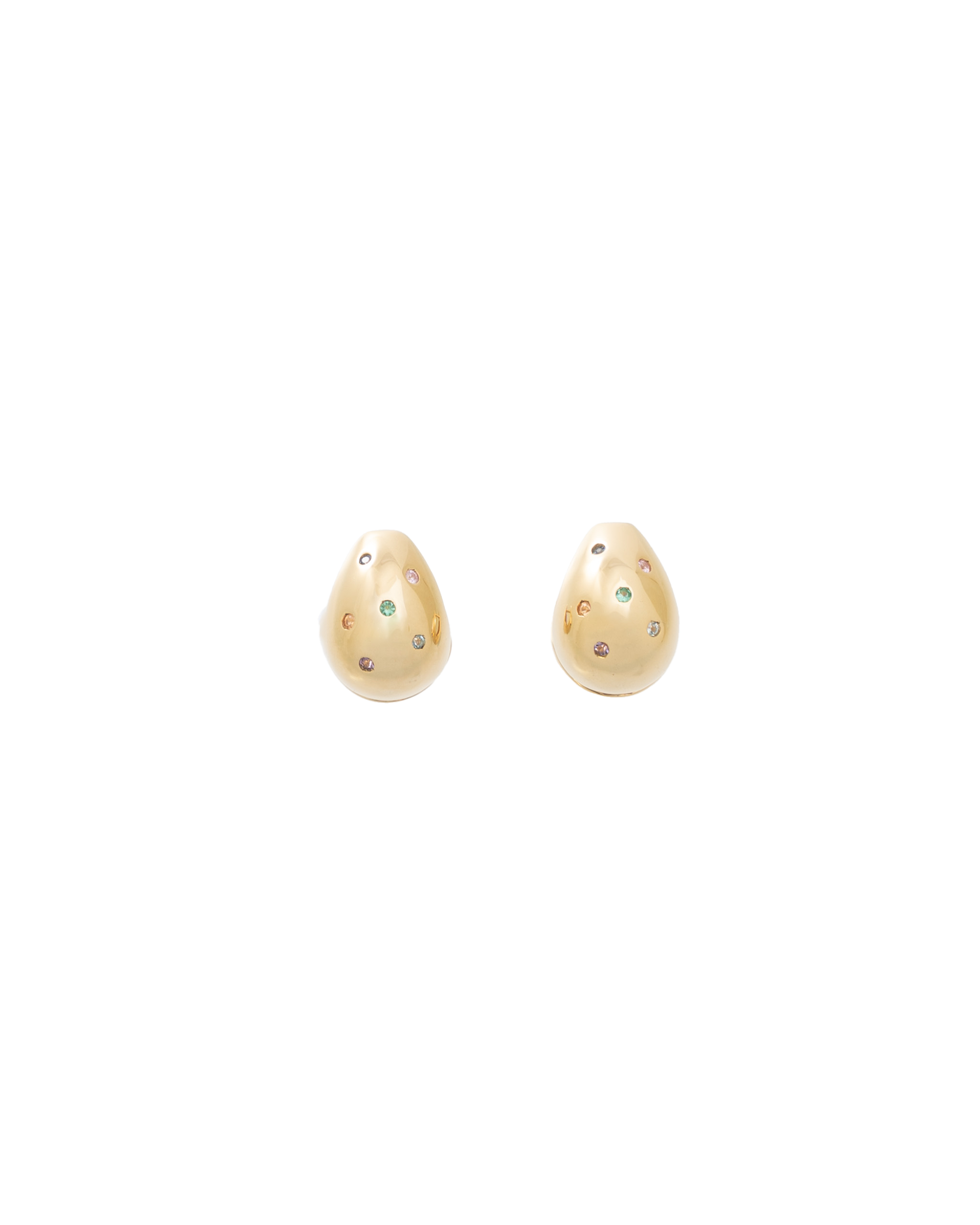 Drop Pierce S Multi Stone -Gold-