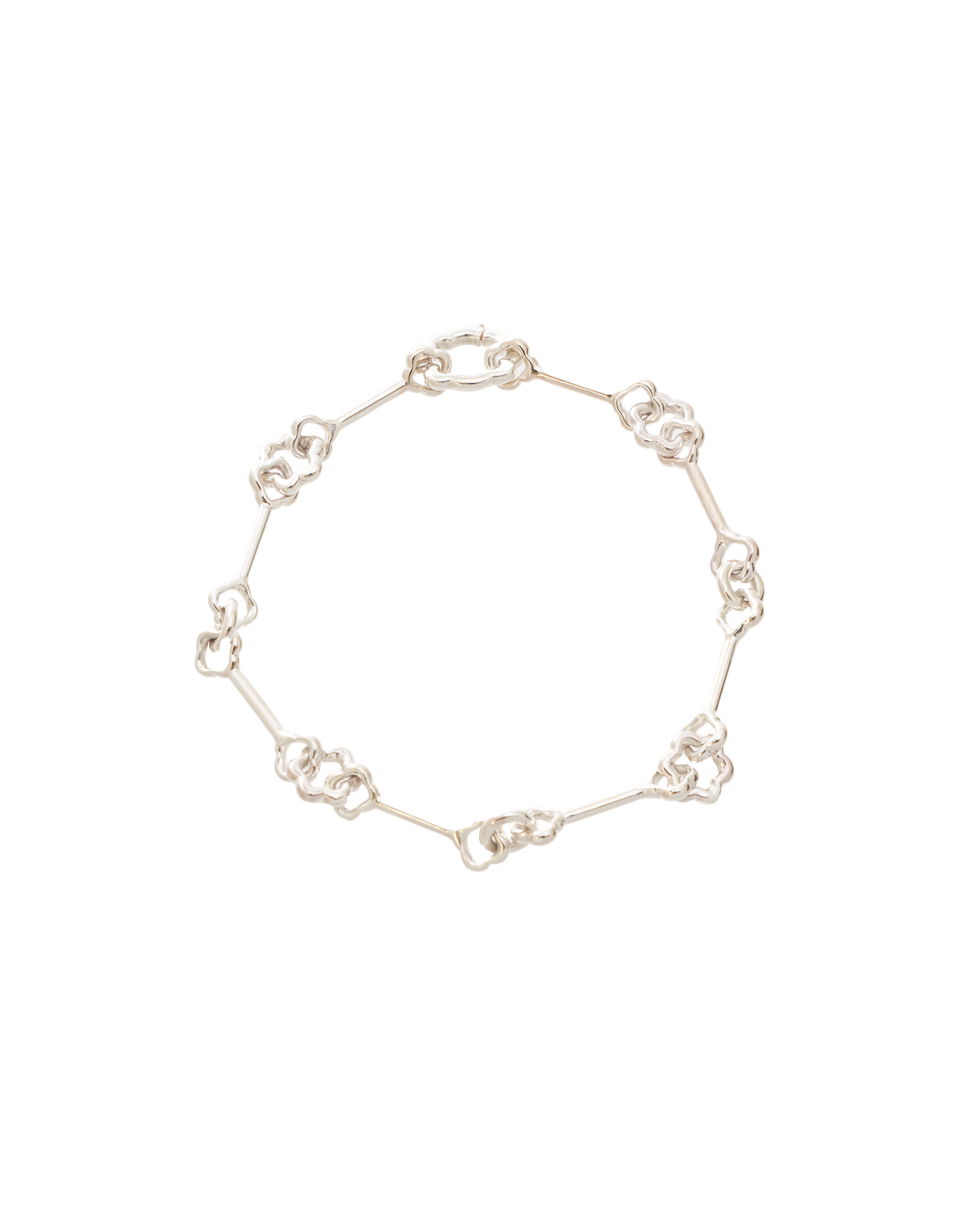 Flower Chain Bracelet -Silver-