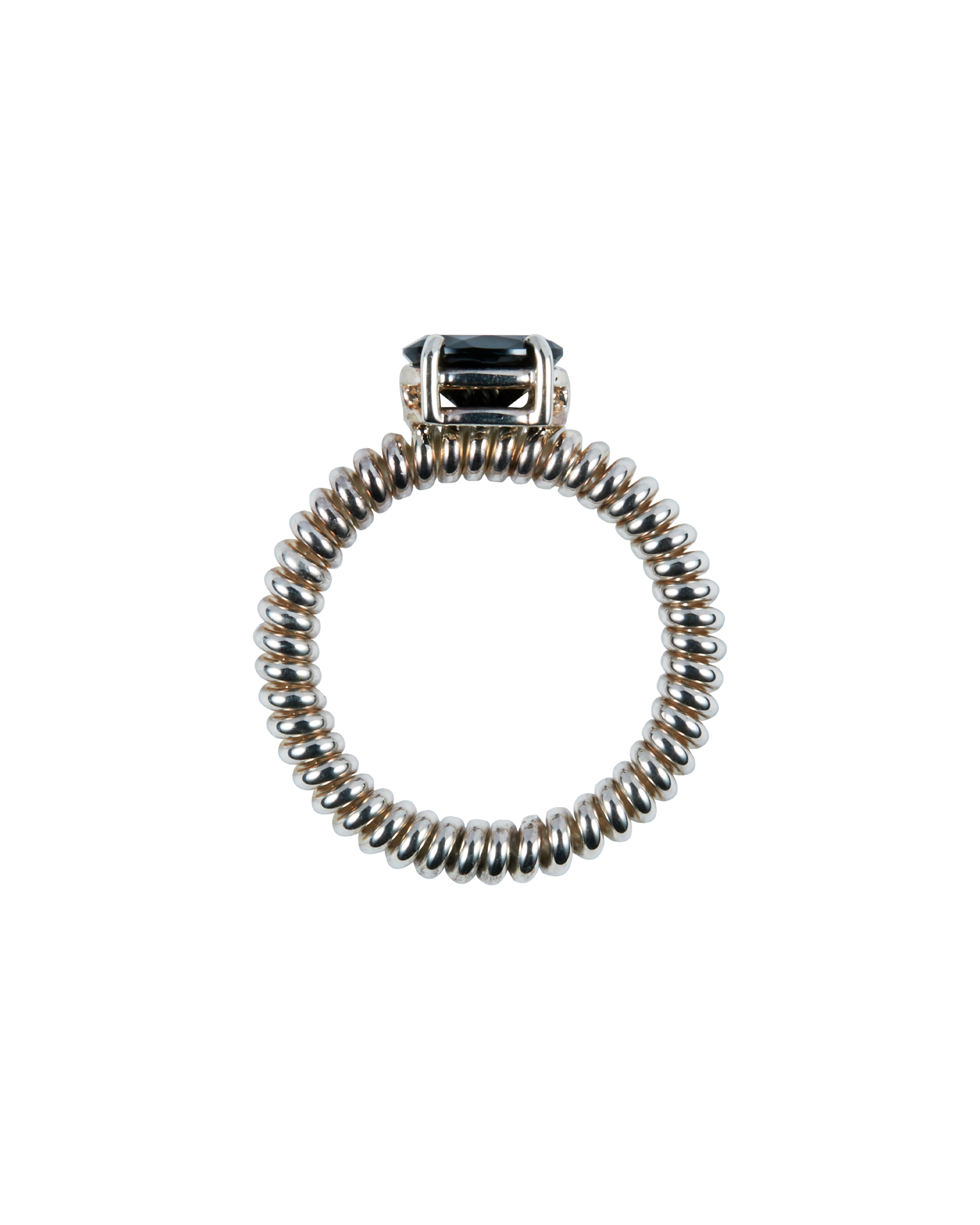 Onyx Spring Stone Ring -Silver-
