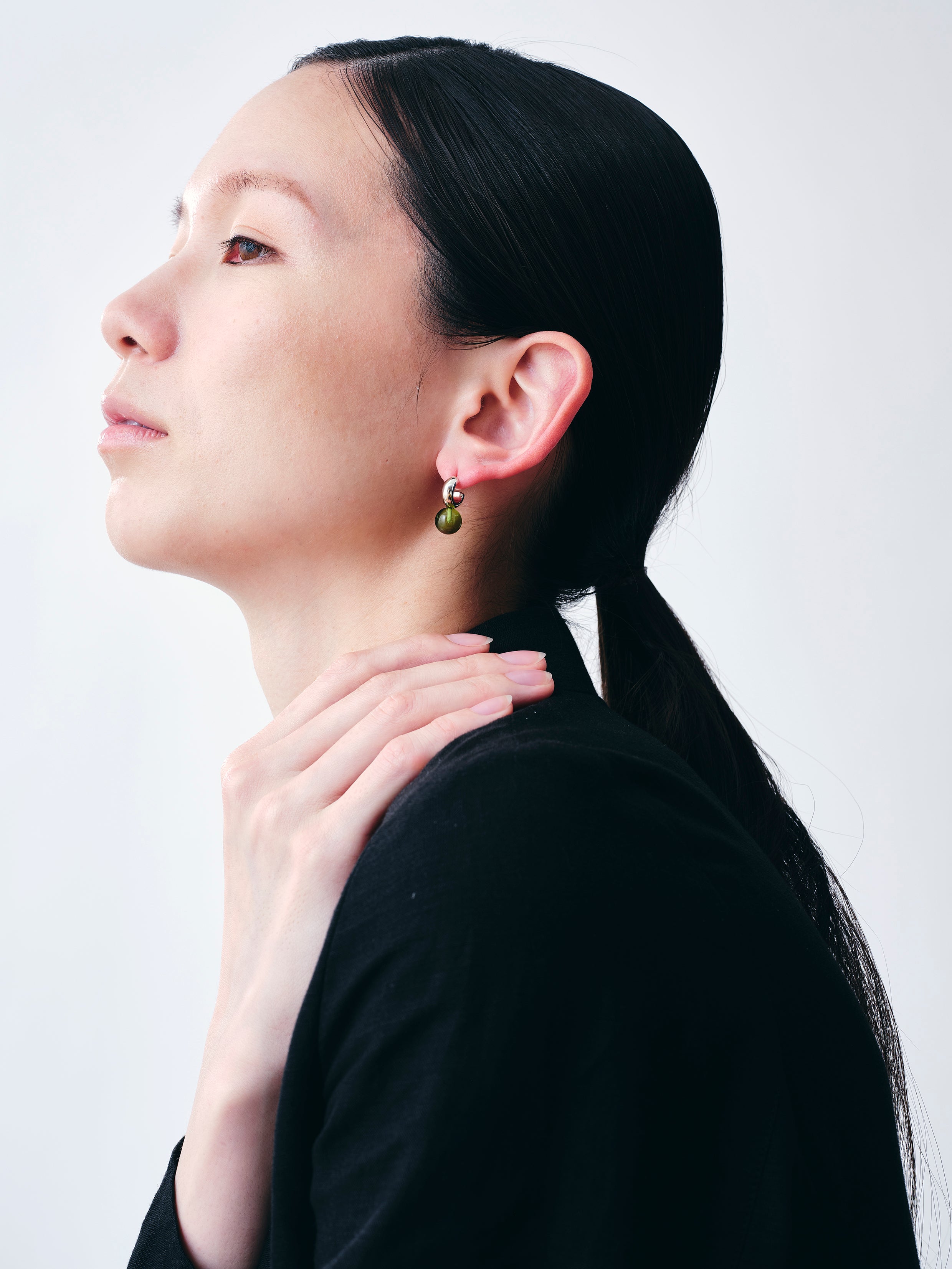 Sunny C Amber Pierce Silver -Green-