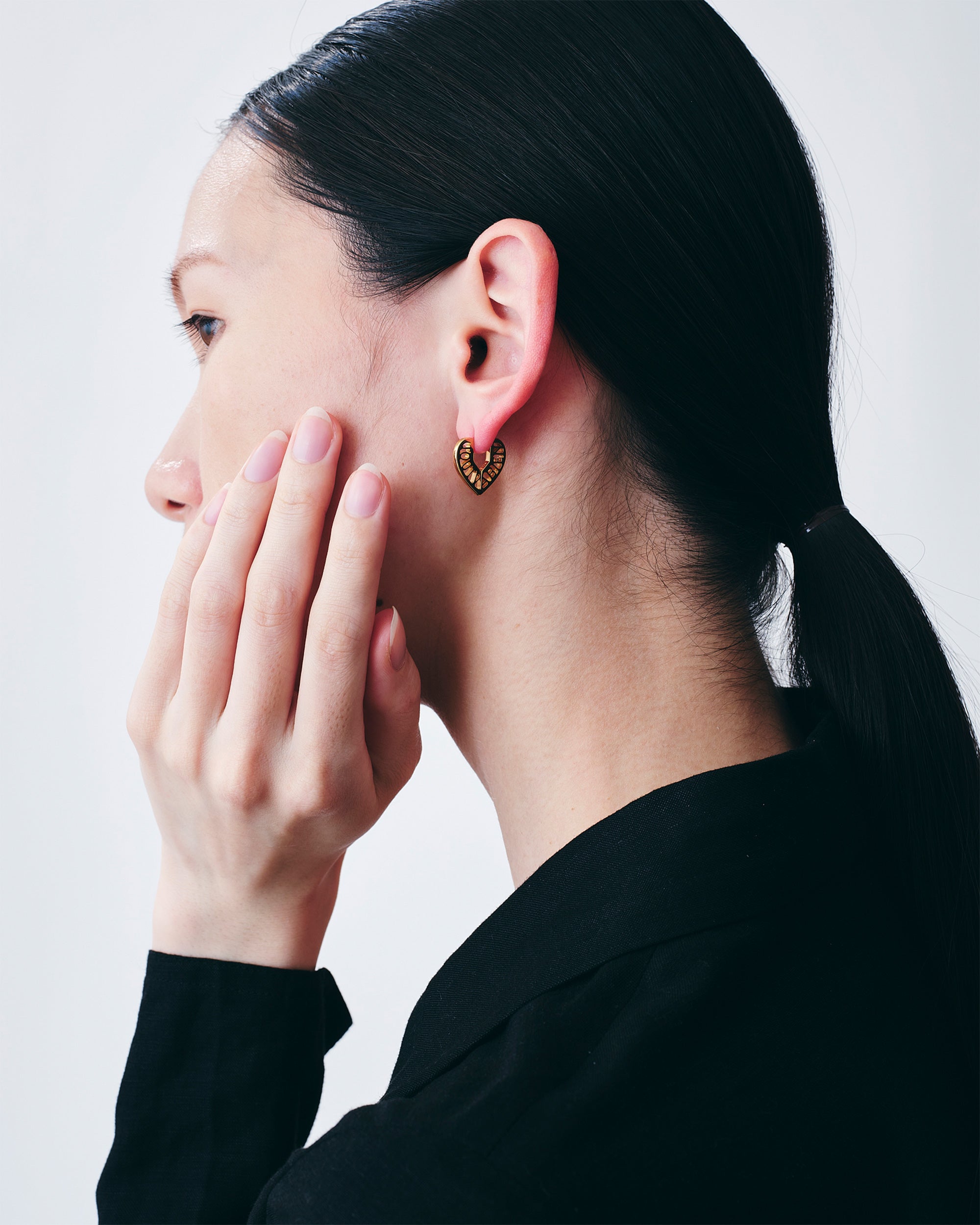 Lettering Heart Pierce -Gold-