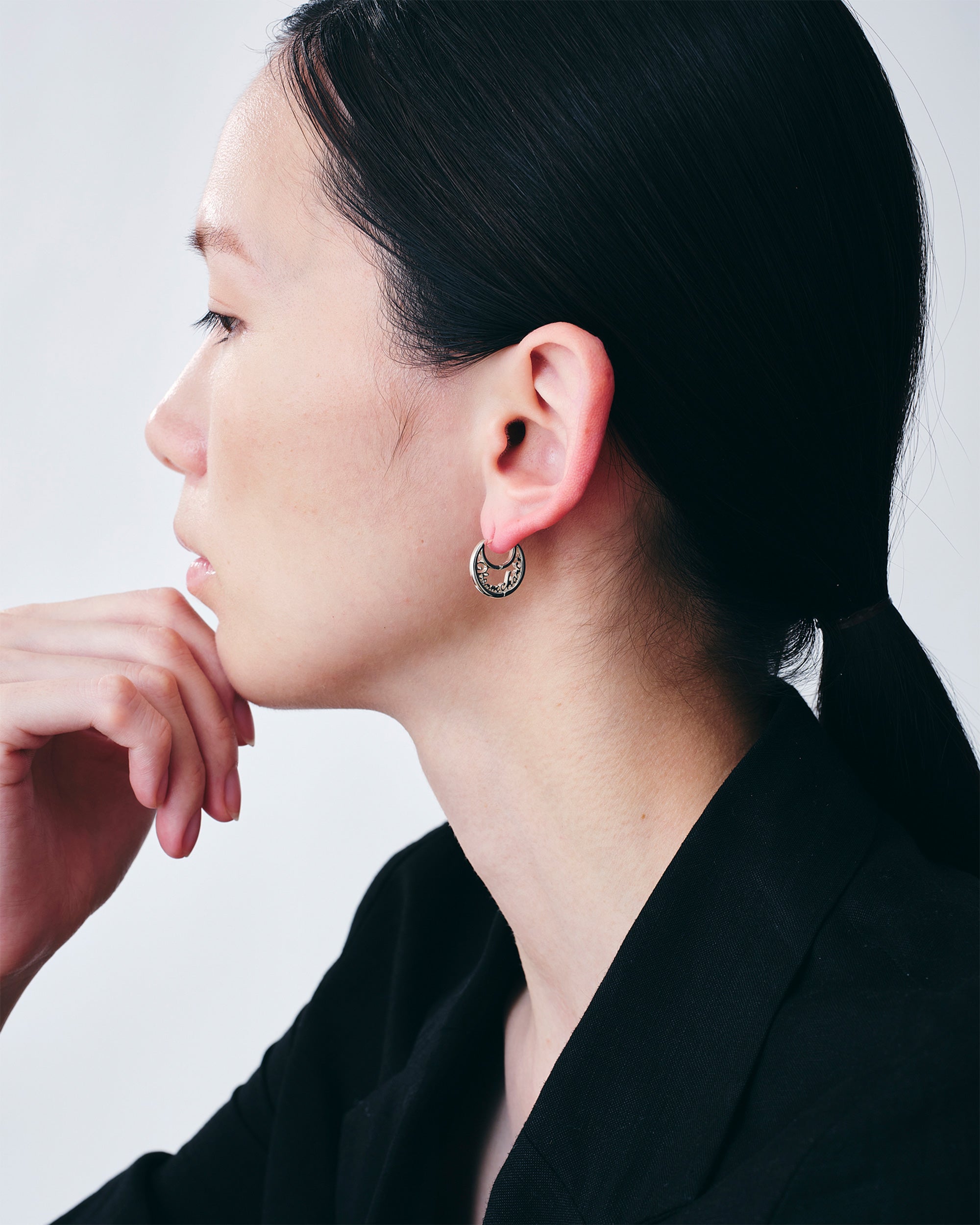 Lettering Moon Pierces -Silver-