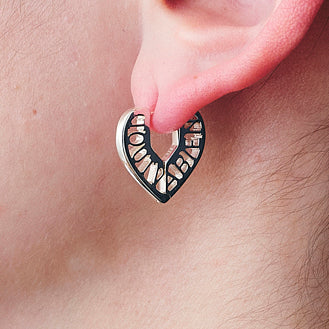 Lettering Heart Pierces -Silver-