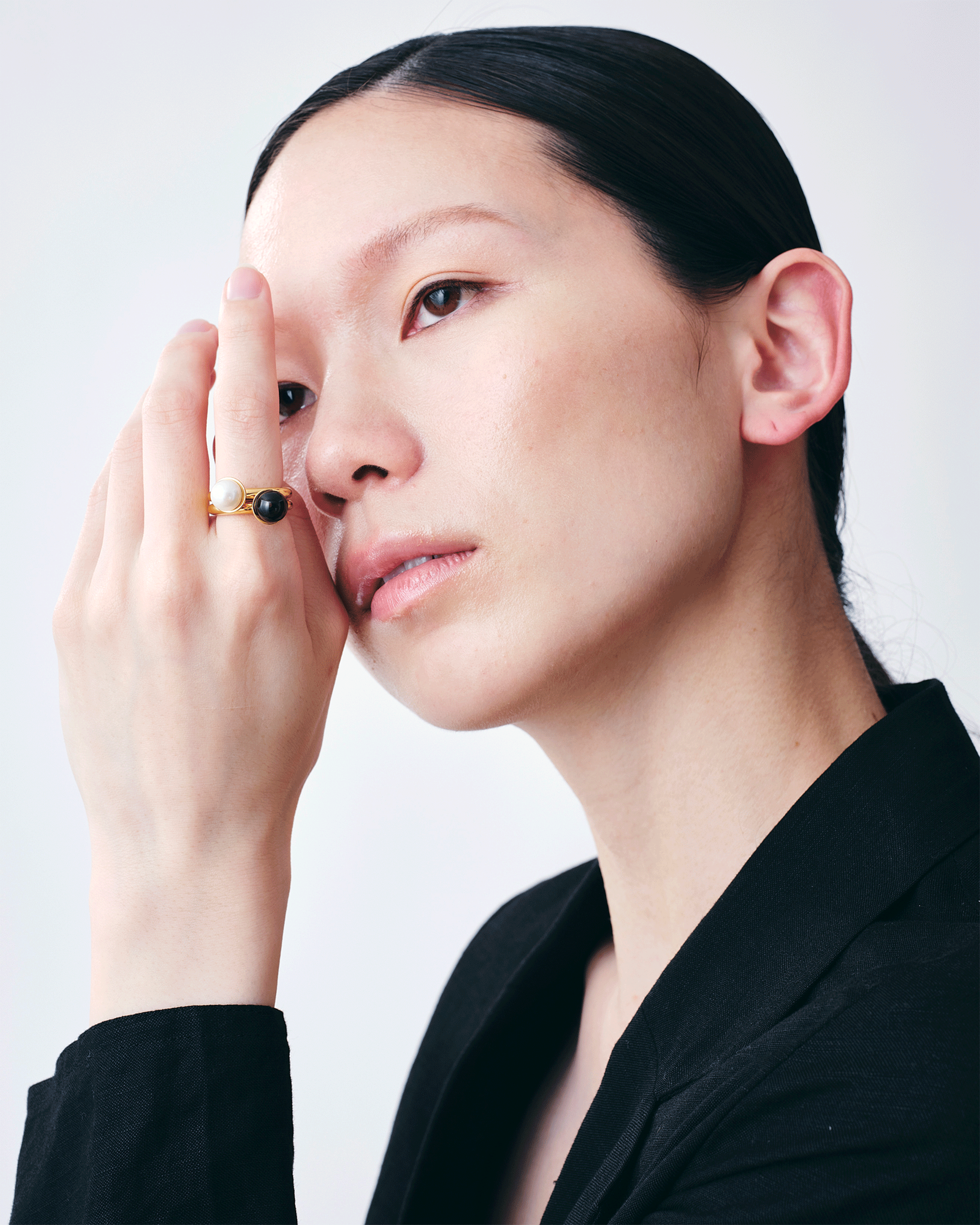 Pearl Cap Ring Small -Gold-