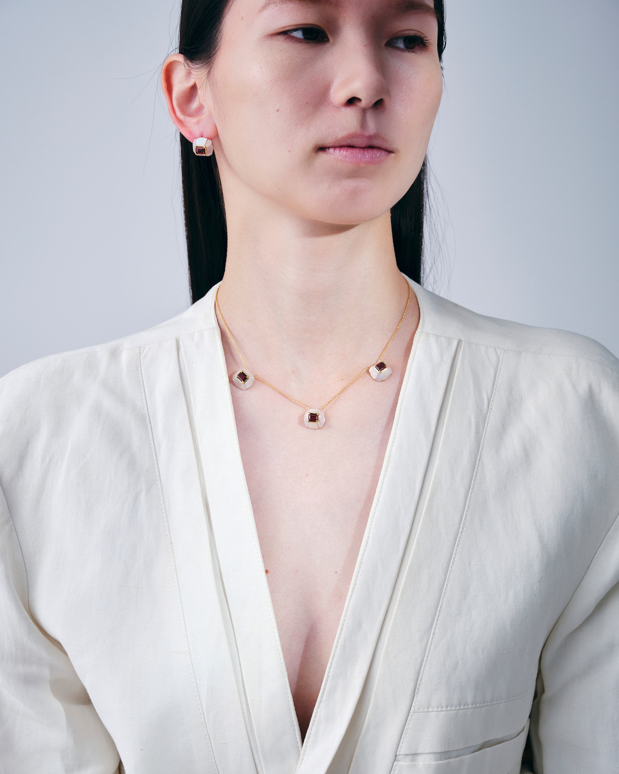 3 Chamomile Garnet Necklace